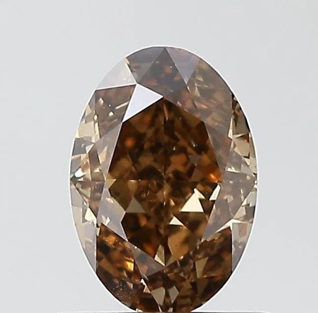 0.70ct Oval Natural Diamond (Colour Fancy Dark Orangey Brown, Clarity VS2, GIA Certified)