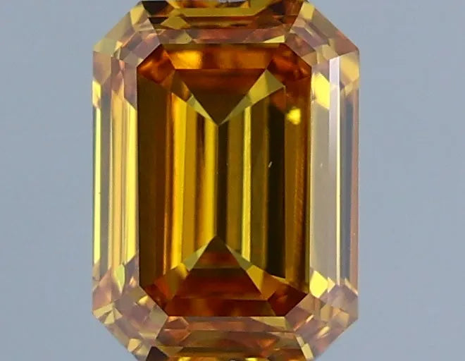 0.98ct Emerald Natural Diamond (Colour Fancy Intense Brownish Yellow, Clarity VS2, Cut GD, IGI Certified)