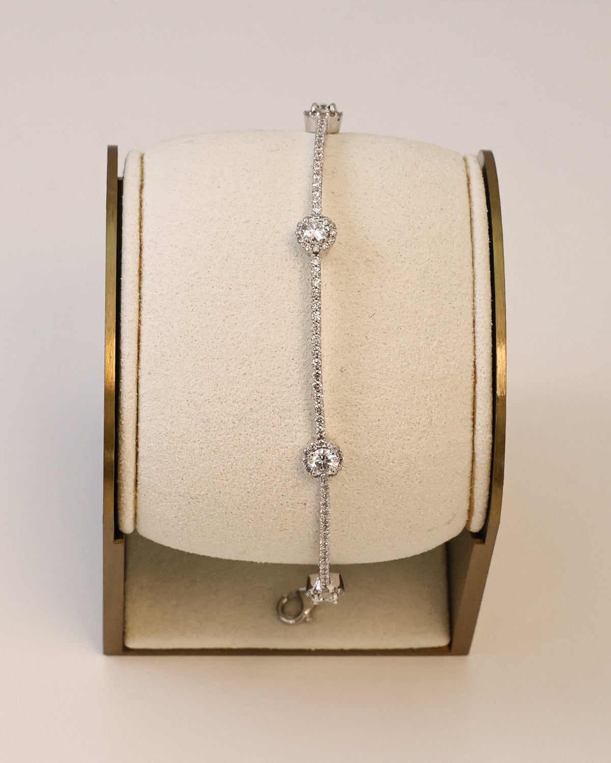 Natural Diamond Station Bracelet in 18K White Gold, 1.54 ct