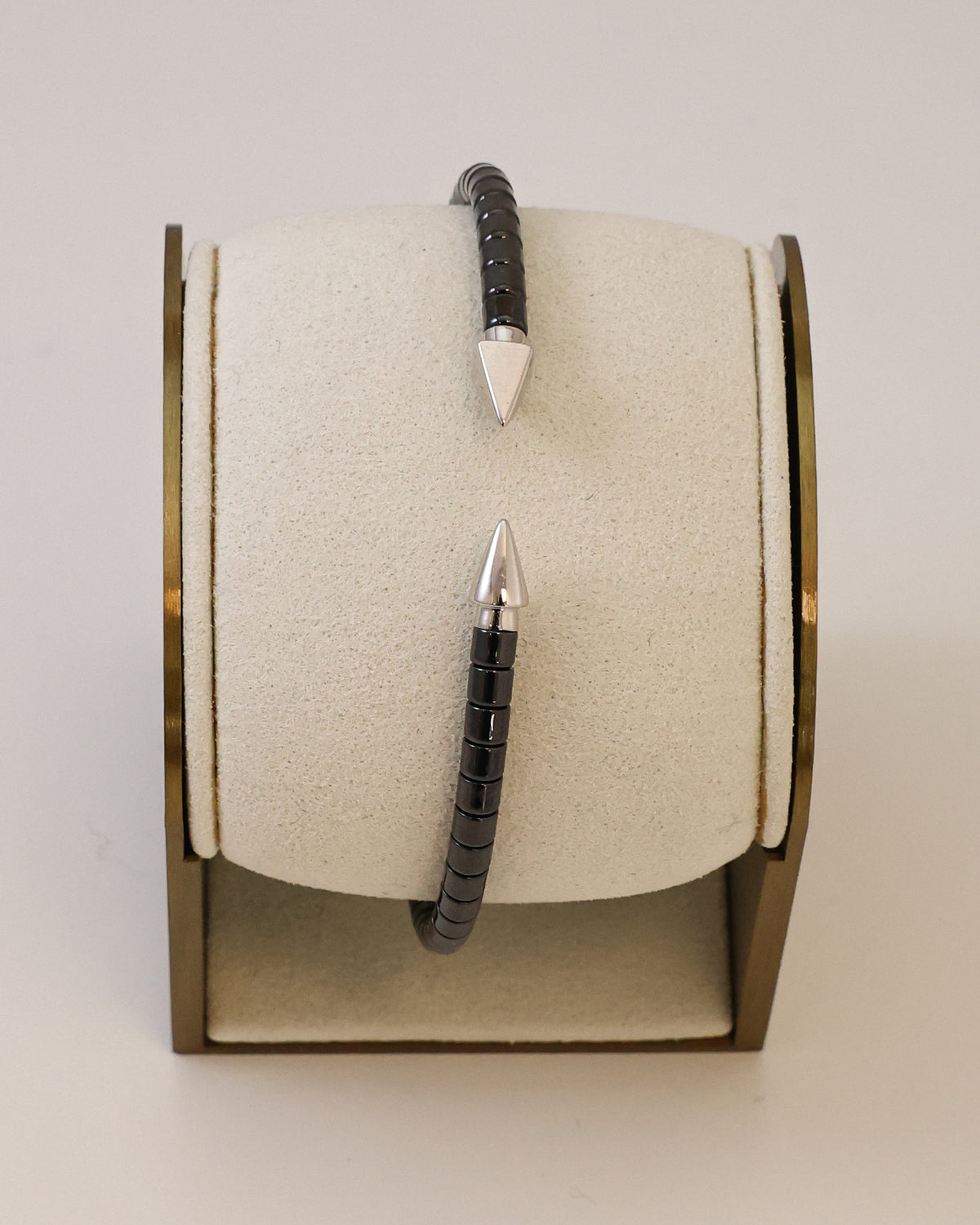 Black Ceramic Flexible Bangle in 18K Rose Gold