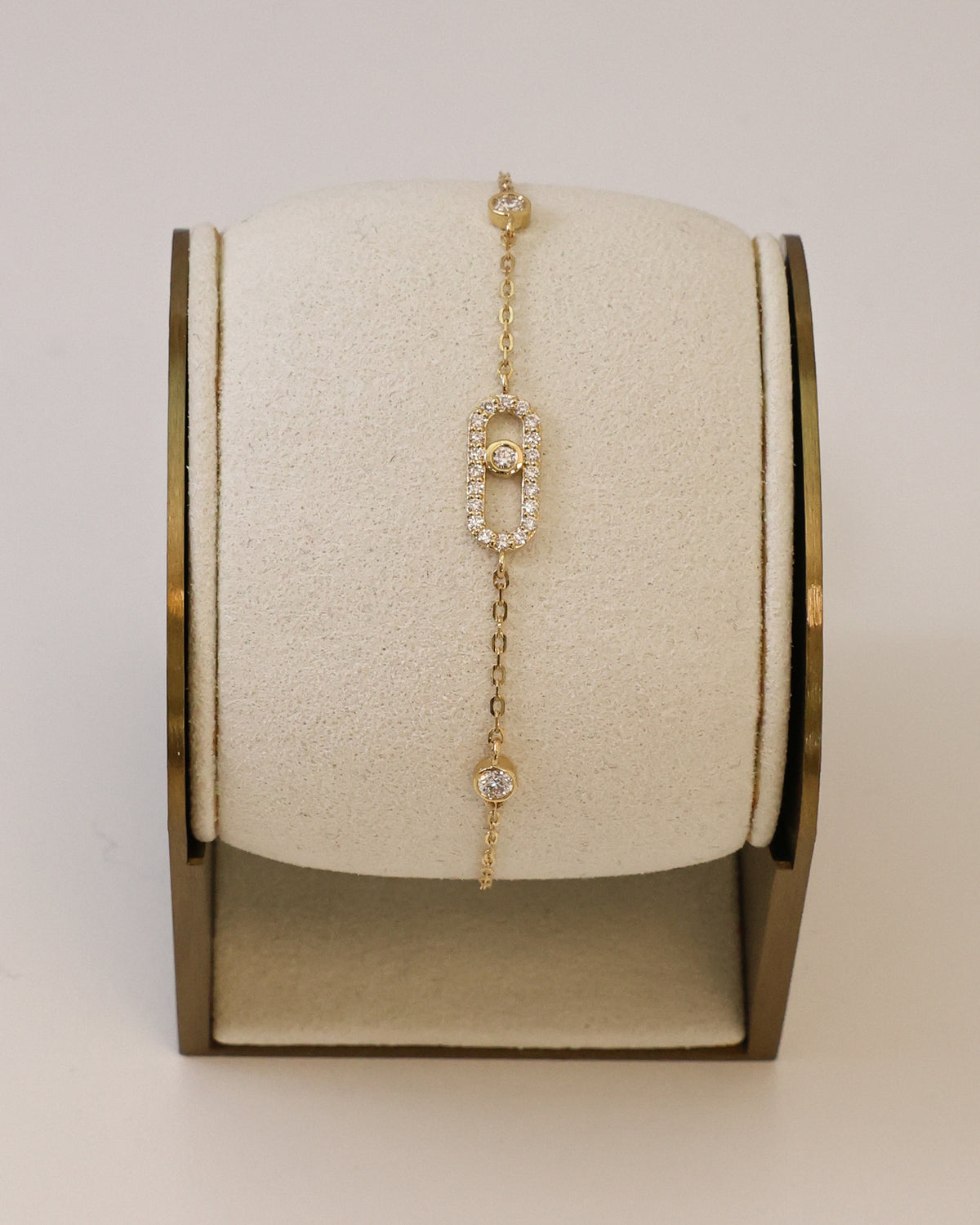 Natural Diamond Open Link Chain Bracelet in 18K Yellow Gold, 0.32 ct