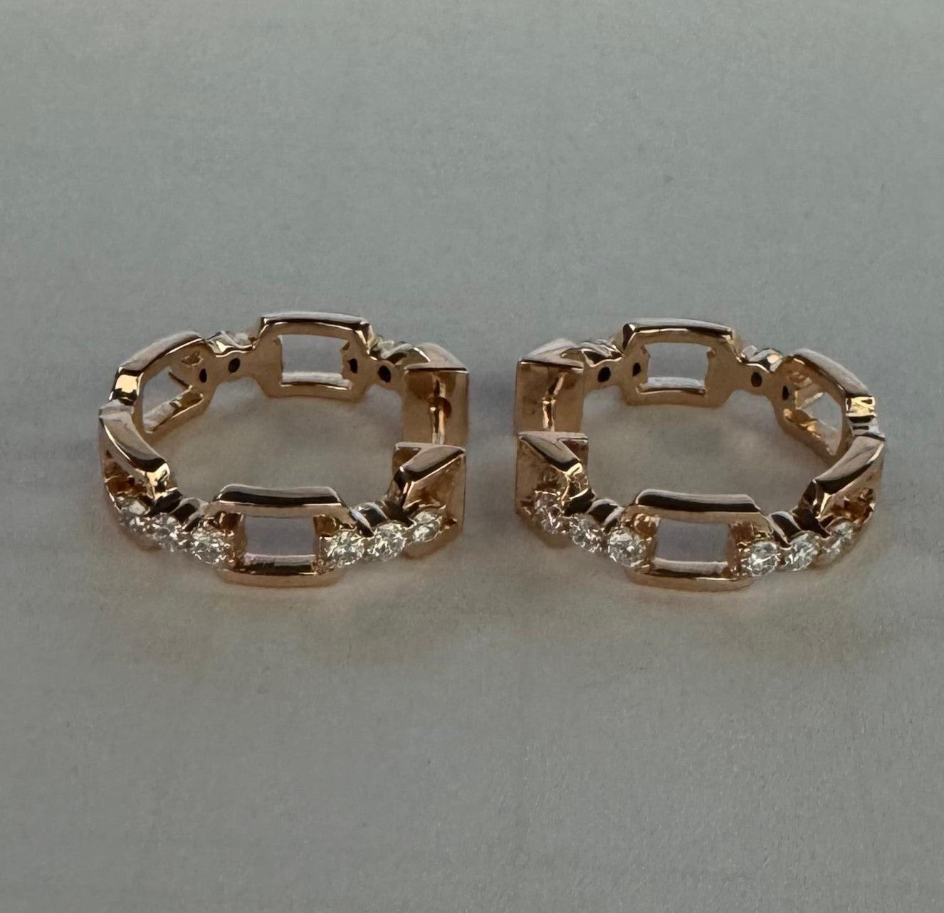 0.83 ct lab grown diamond 18k rose gold earring