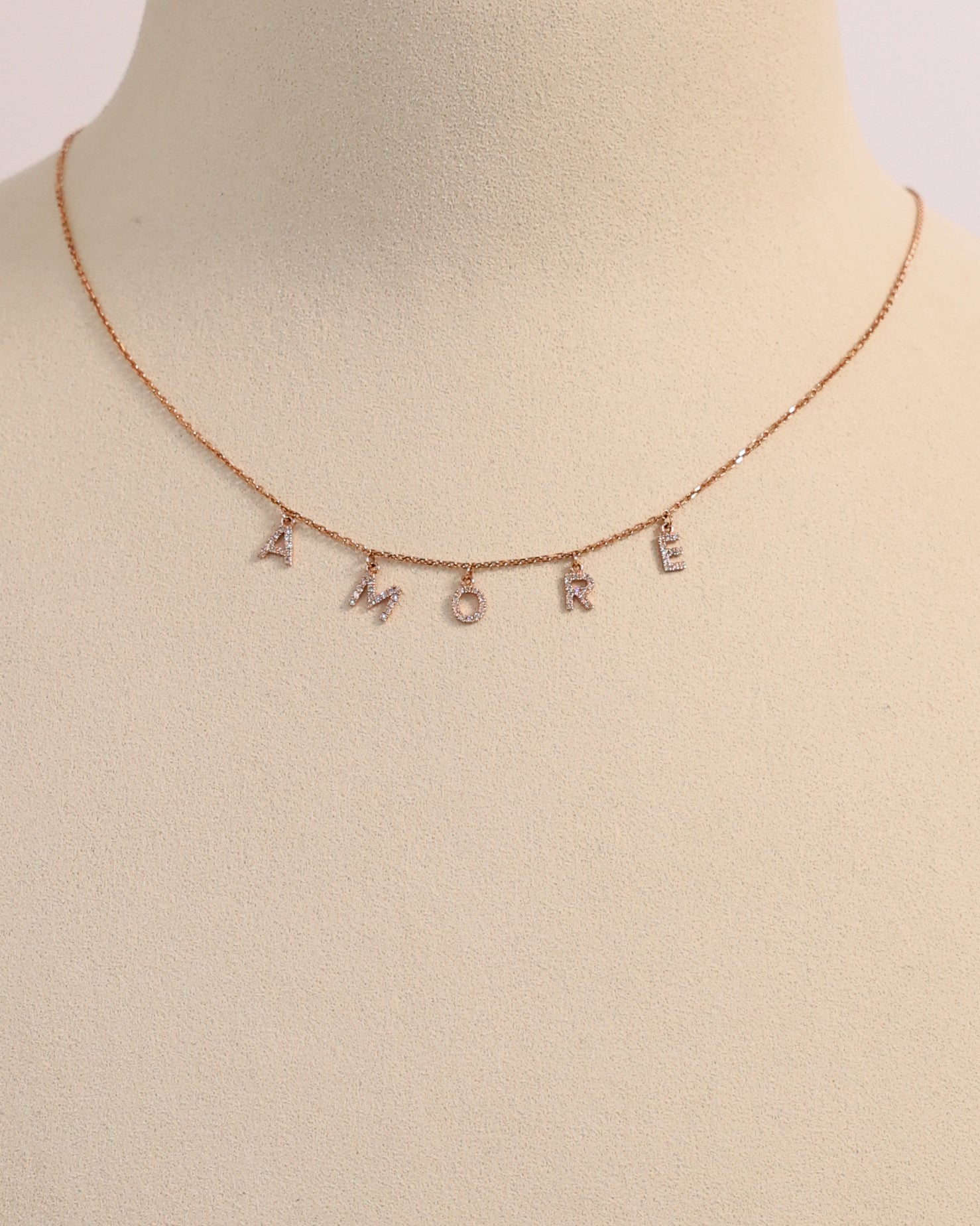 AMORE DIAMOND LETTER NECKLACE