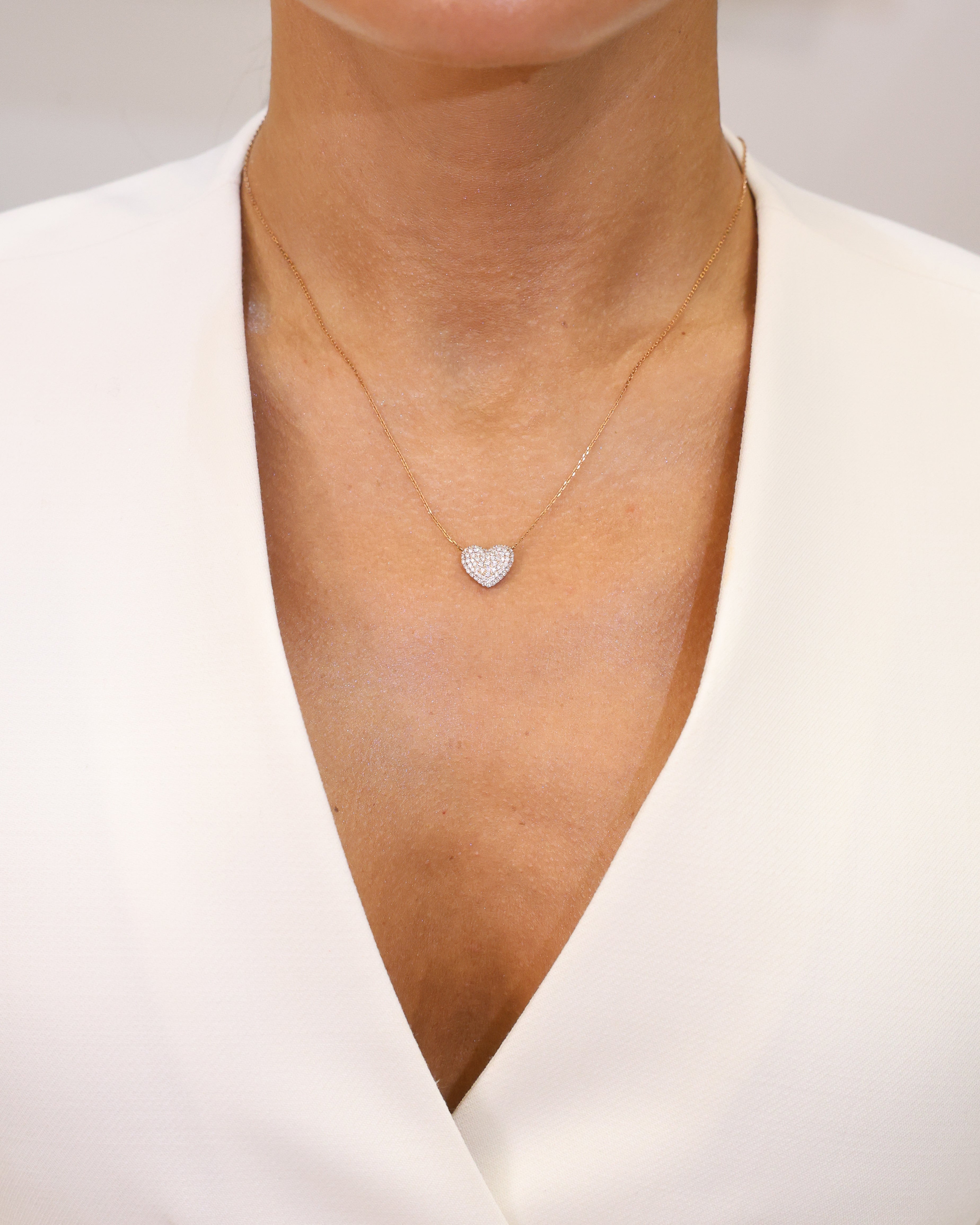 HEART NECKLACE NATURAL DIAMOND