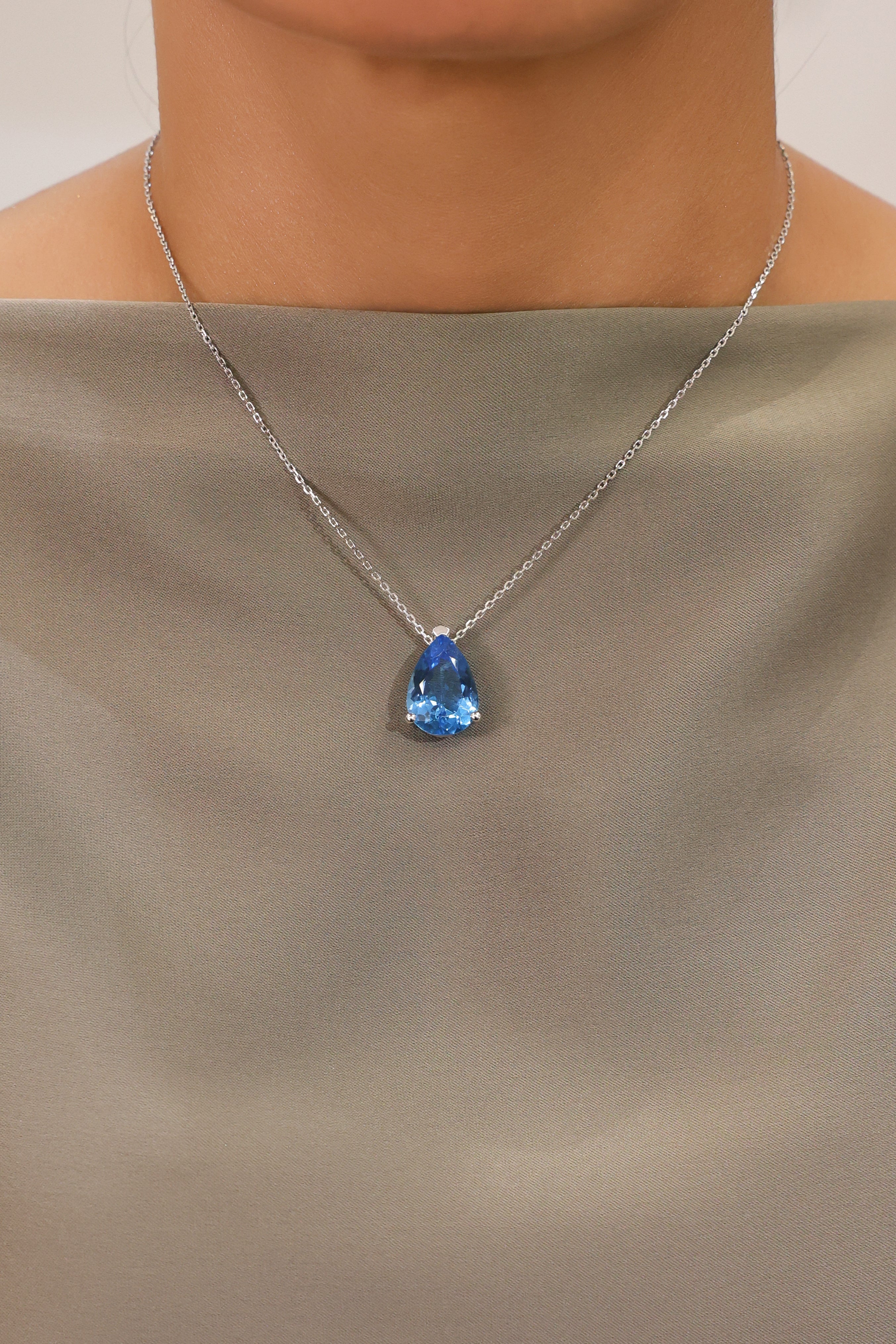 TOPAZ PEAR CUT NECKLACE