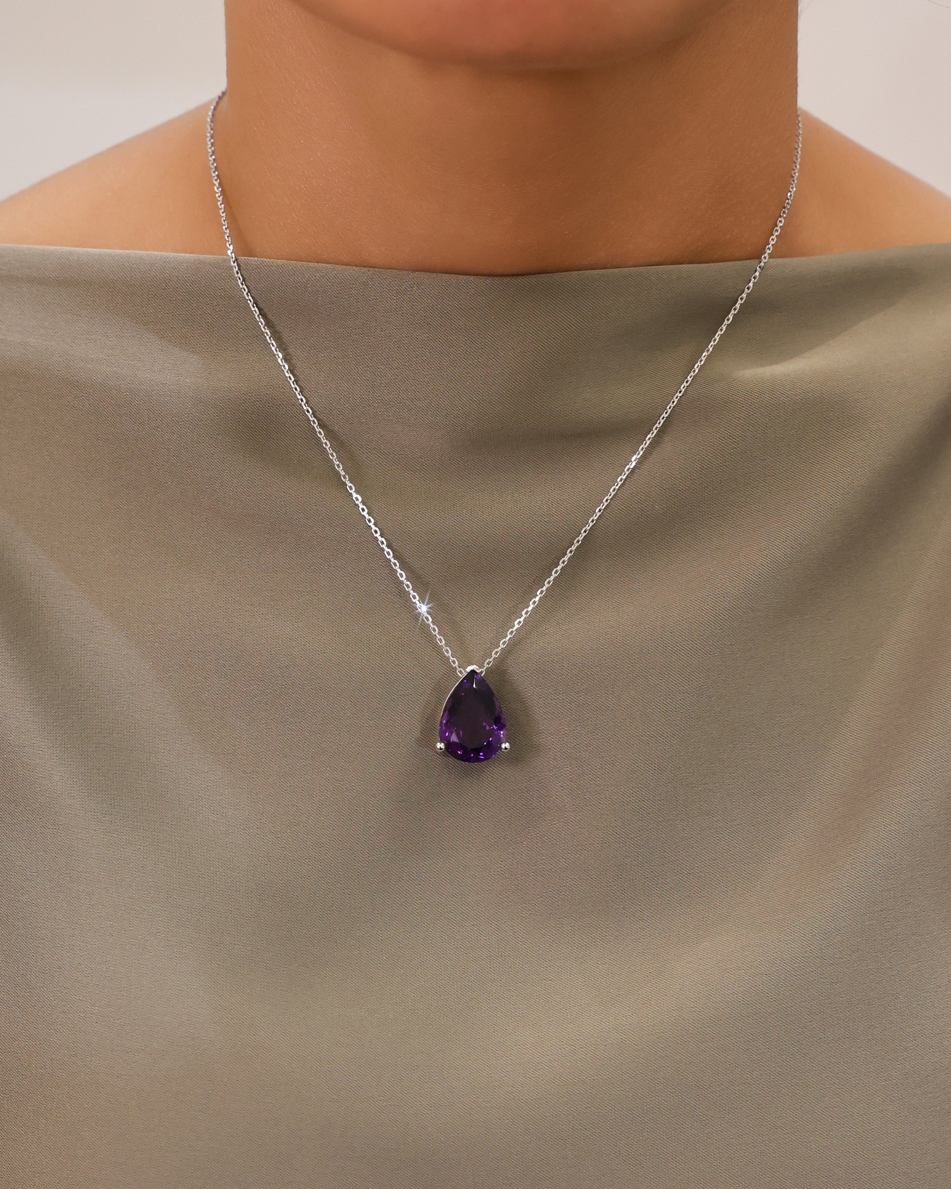 AMETHYST PEAR NECKLACE
