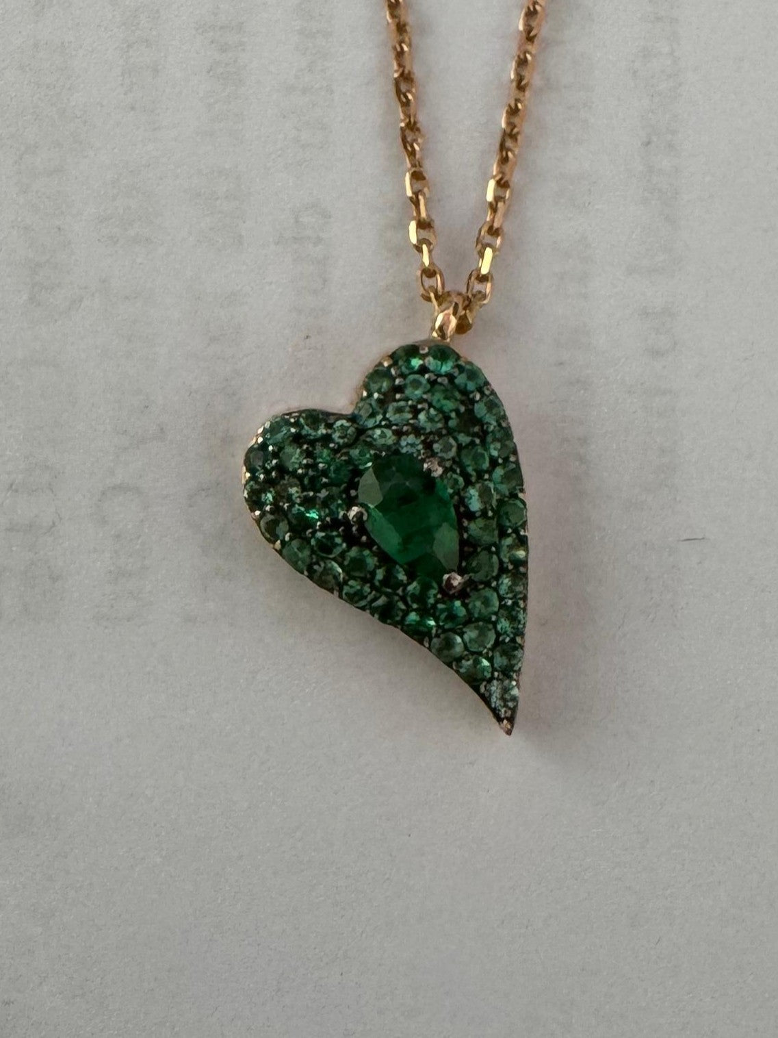 Sapphire Heart Necklace in 18K Rose Gold