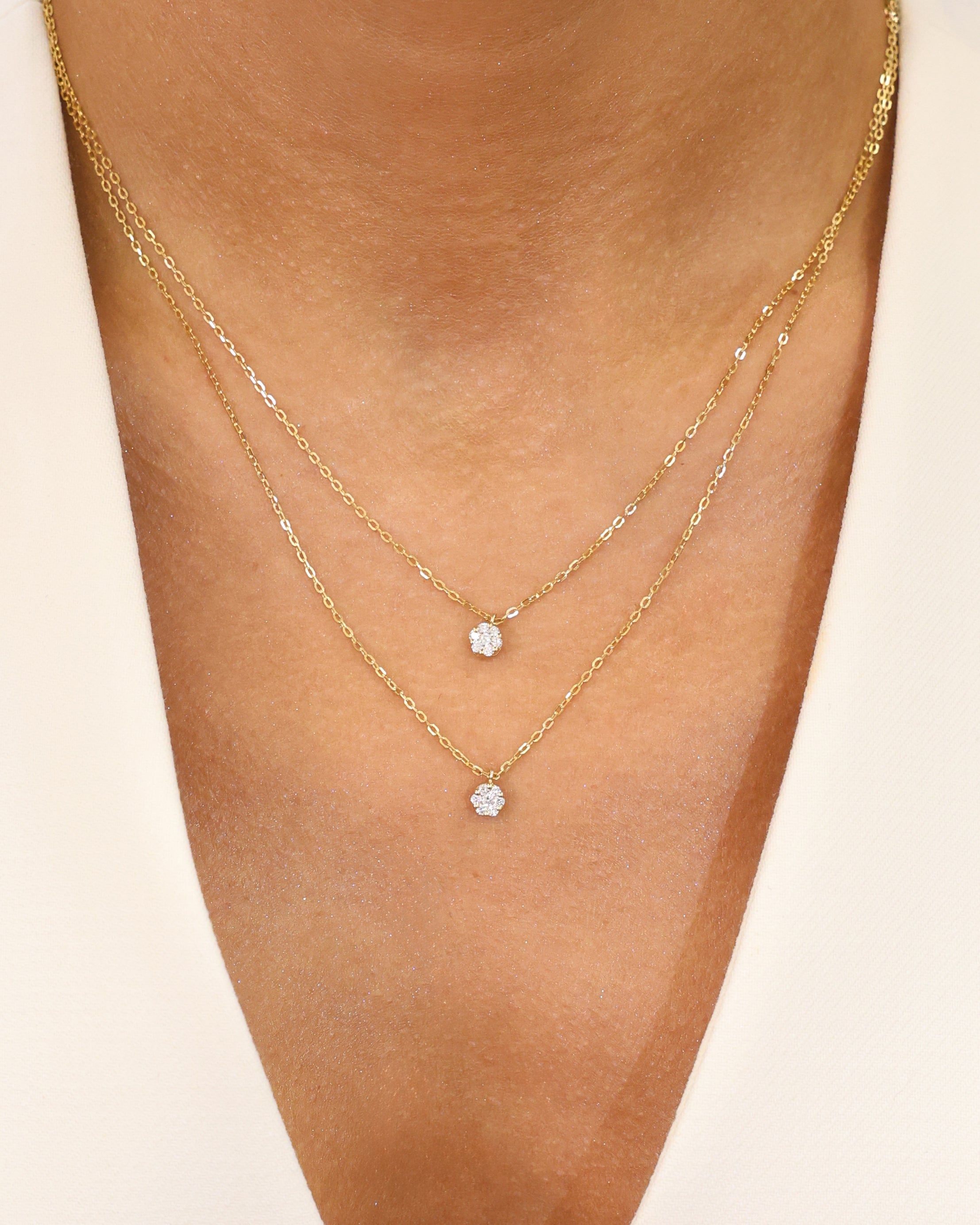 DOUBLE CHAIN NATURAL DIAMOND NECKLACE