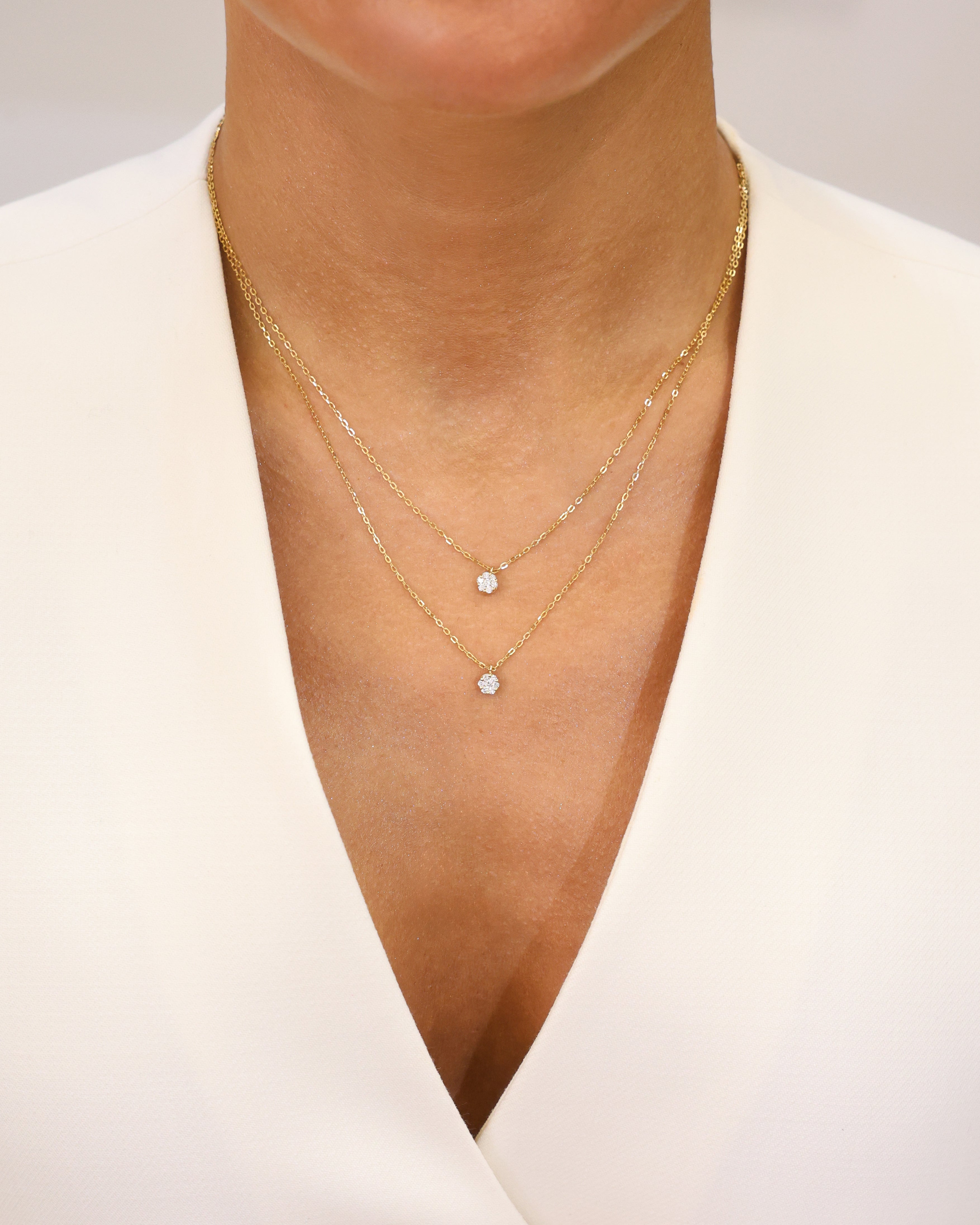DOUBLE CHAIN NATURAL DIAMOND NECKLACE