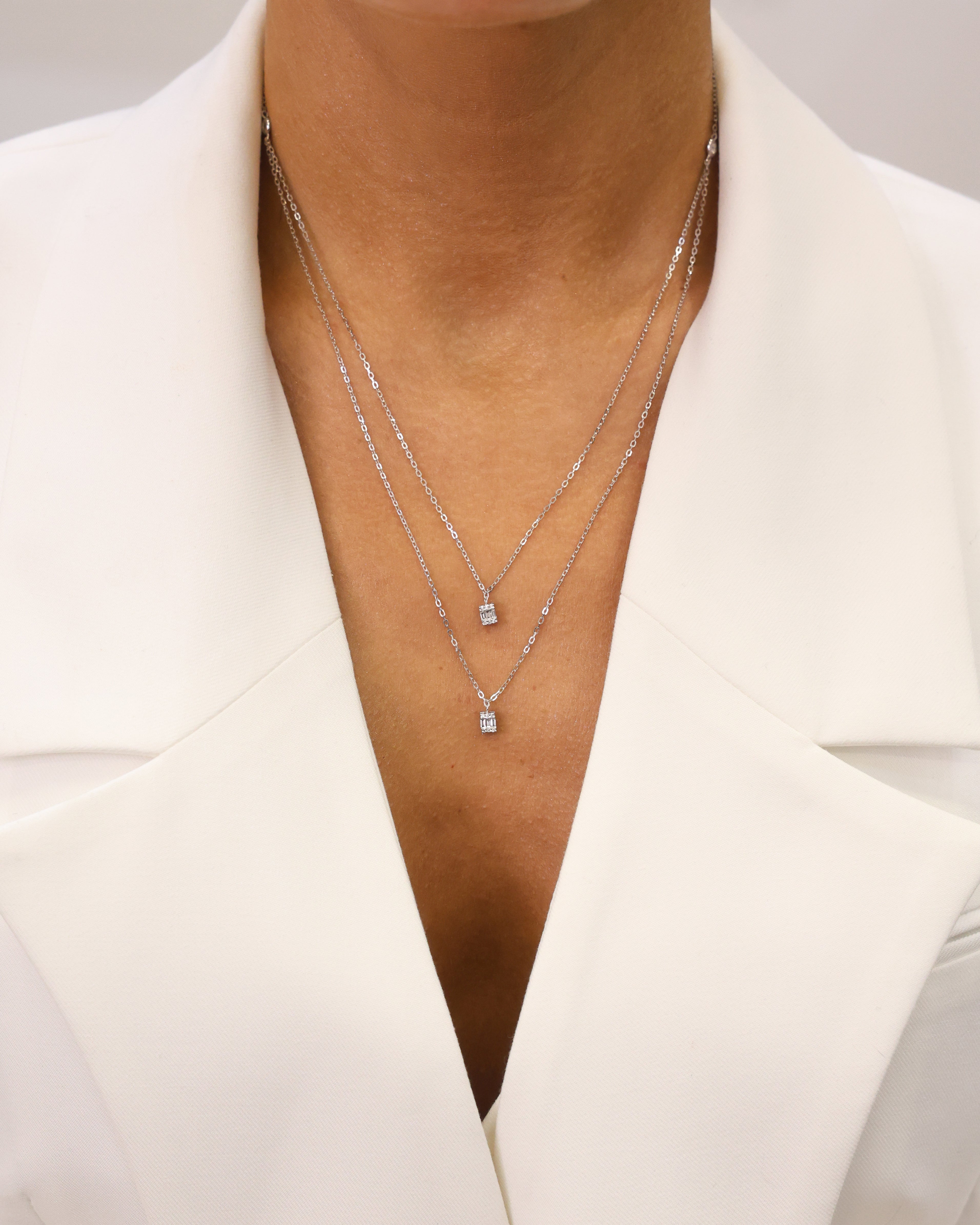 DOUBLE CHAIN NATURAL DIAMOND NECKLACE