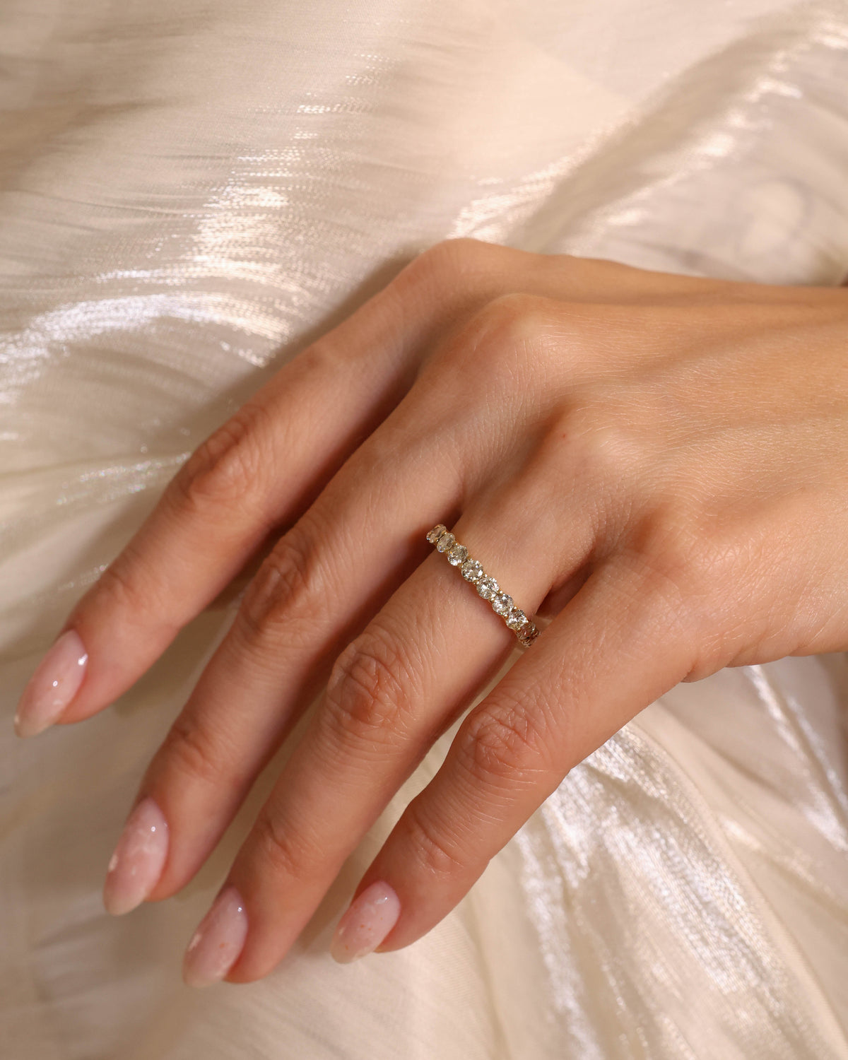 Round Diamond Eternity Band in 18K Yellow Gold – view 3