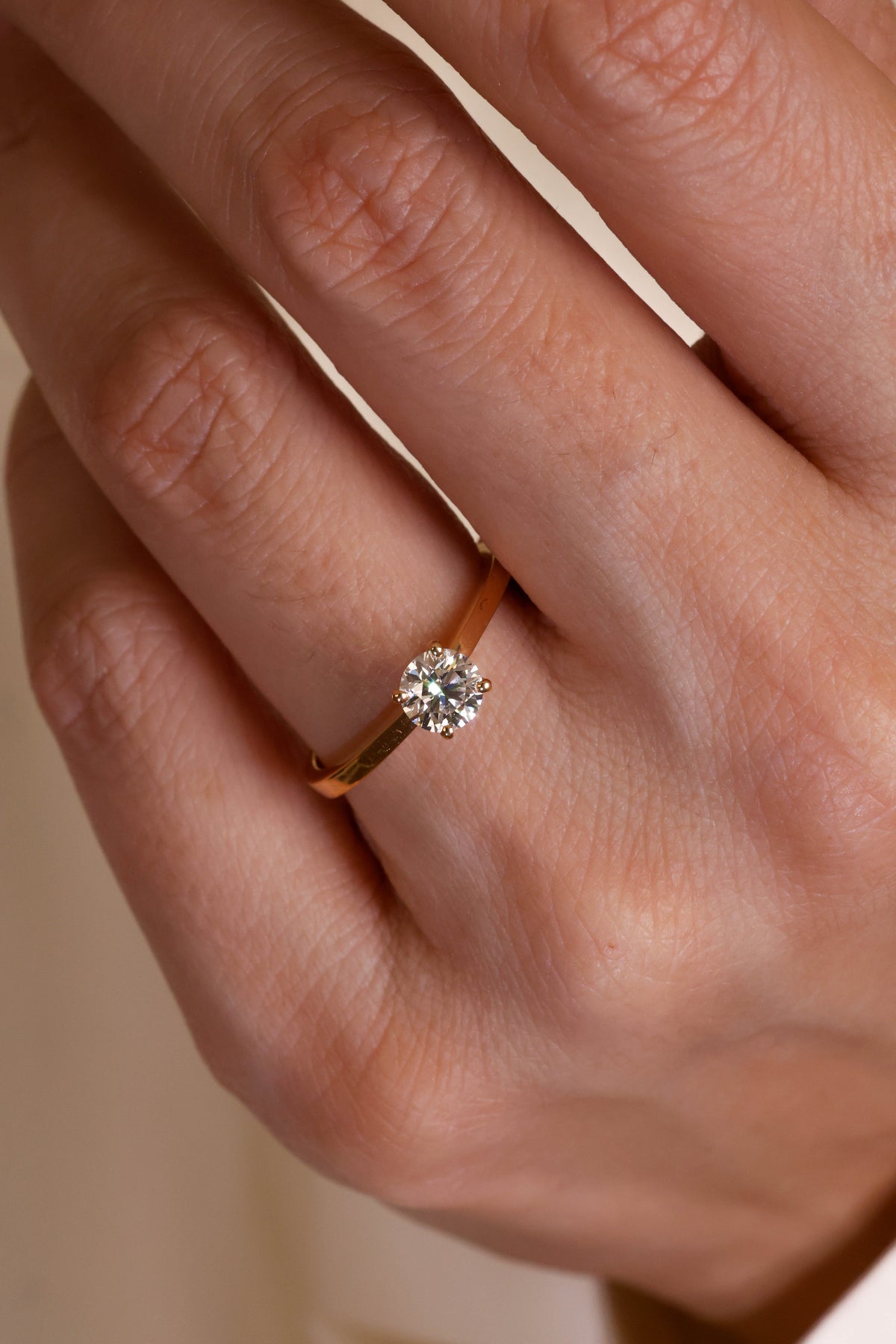 Solitaire Diamond Ring in 18K Rose Gold – view 2