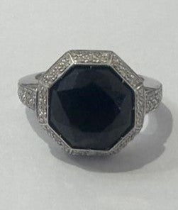 0.75 ct Diamond and Smoky Topaz Ring in 18K White Gold