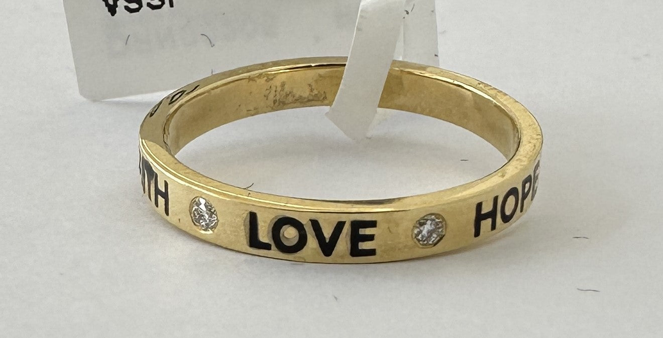 0.01 ct enamel and diamond 18k yellow gold ring