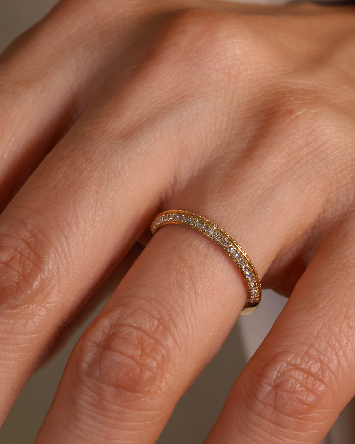 Pavé Half-Eternity Ring in 18K Yellow Gold – view 2