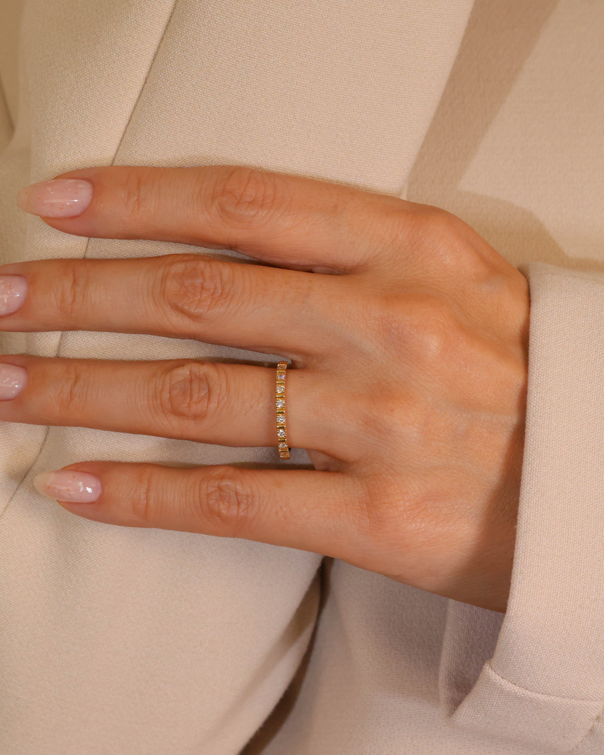 Round Diamond Bar-Set Eternity Ring in 18K Yellow Gold, 0.44 ct