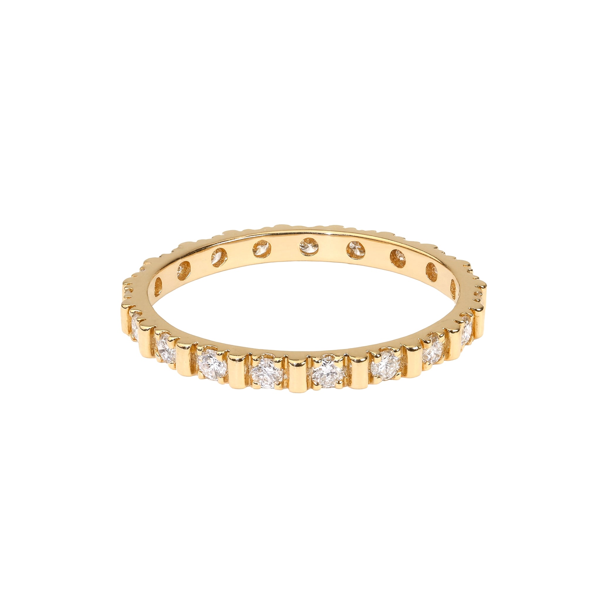 0.19 ct Diamond Eternity Row Dome Ring in 18K Yellow Gold