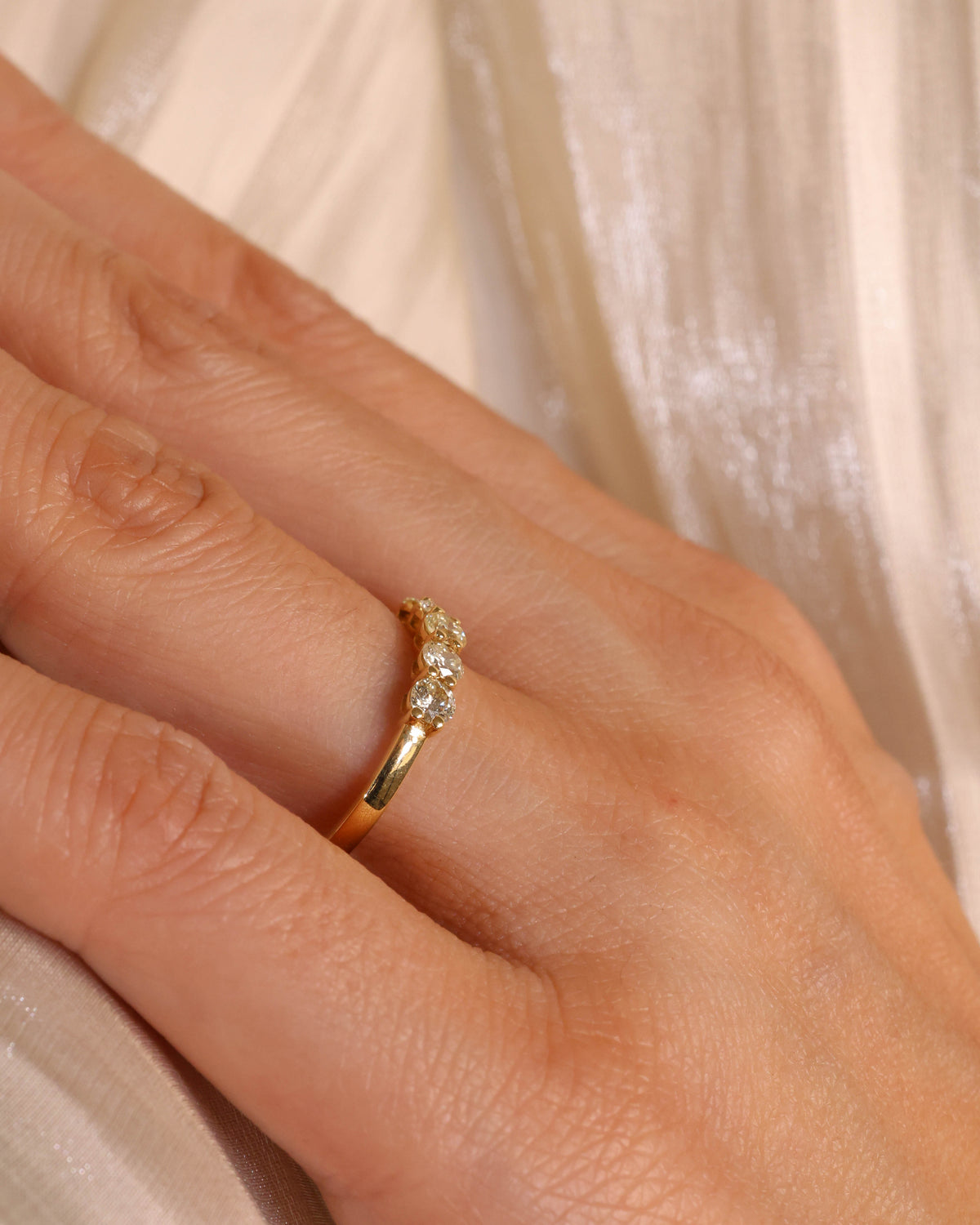 Five-Stone Diamond Band in 18K Yellow Gold – view 2