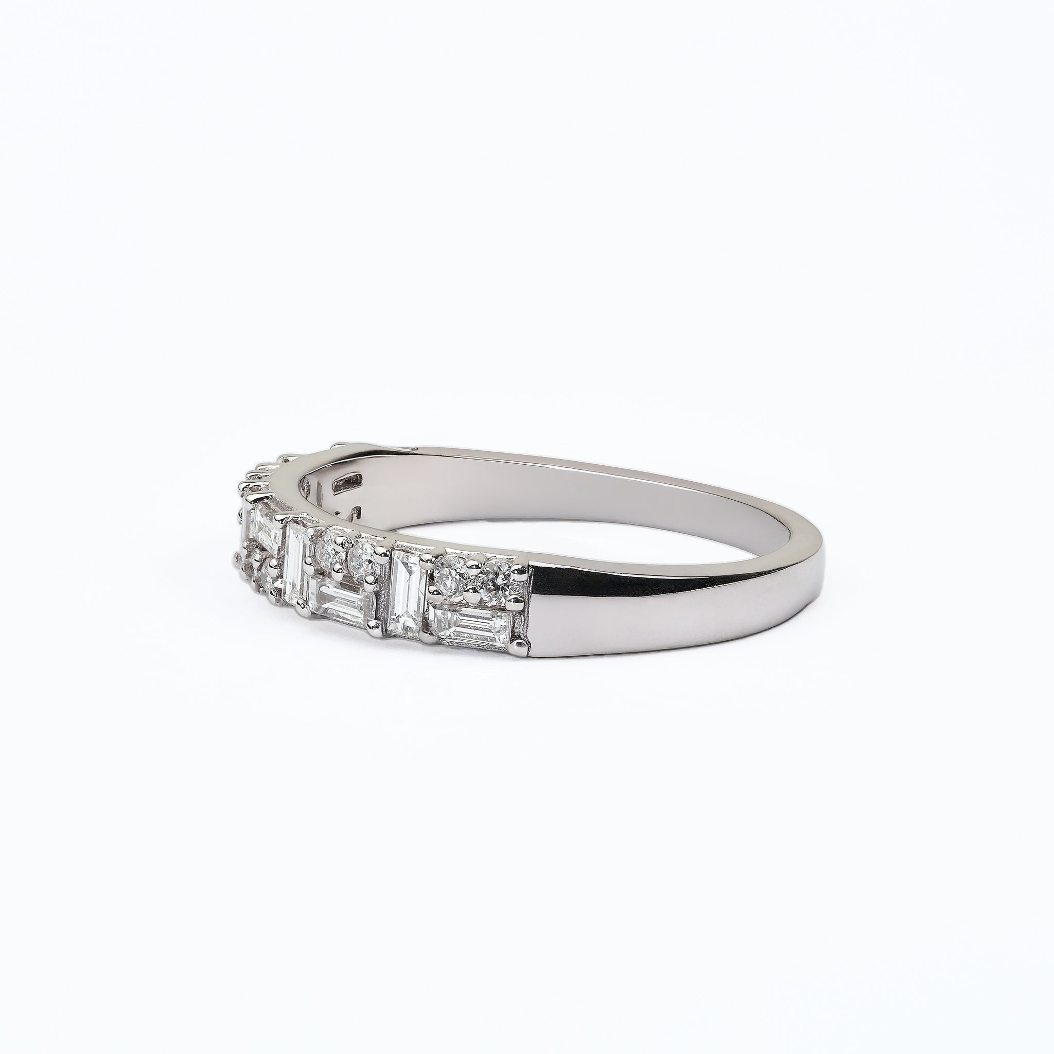 0.47 ct Multi-Shape Diamond Midi Mix Ring in 18K White Gold