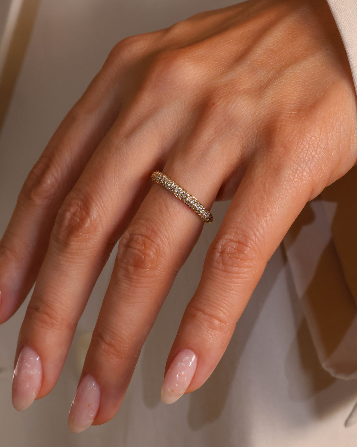 0.48 ct Natural Diamond Pavé Band in 18K Yellow Gold – view 2