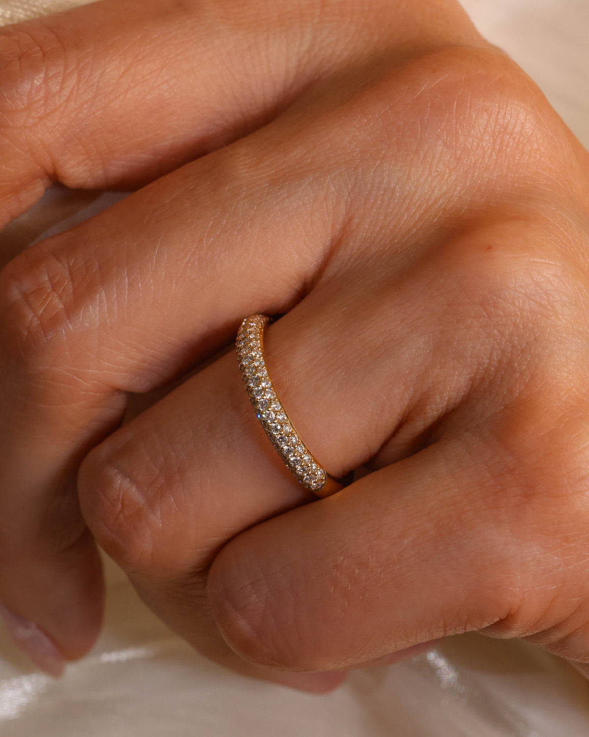 0.48 ct Natural Diamond Pavé Band in 18K Yellow Gold – view 2