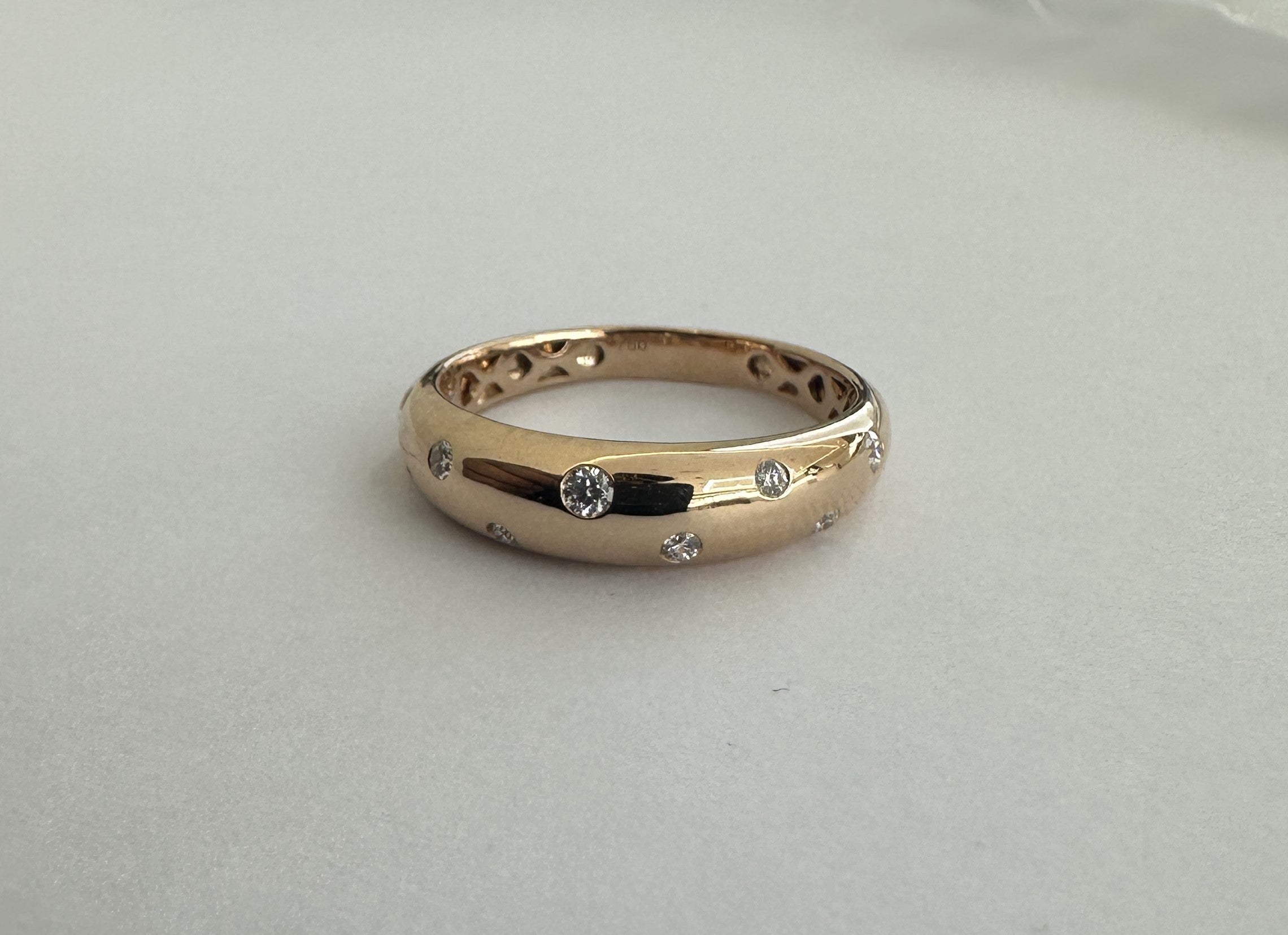 0.17 ct diamond 18k rose gold ring