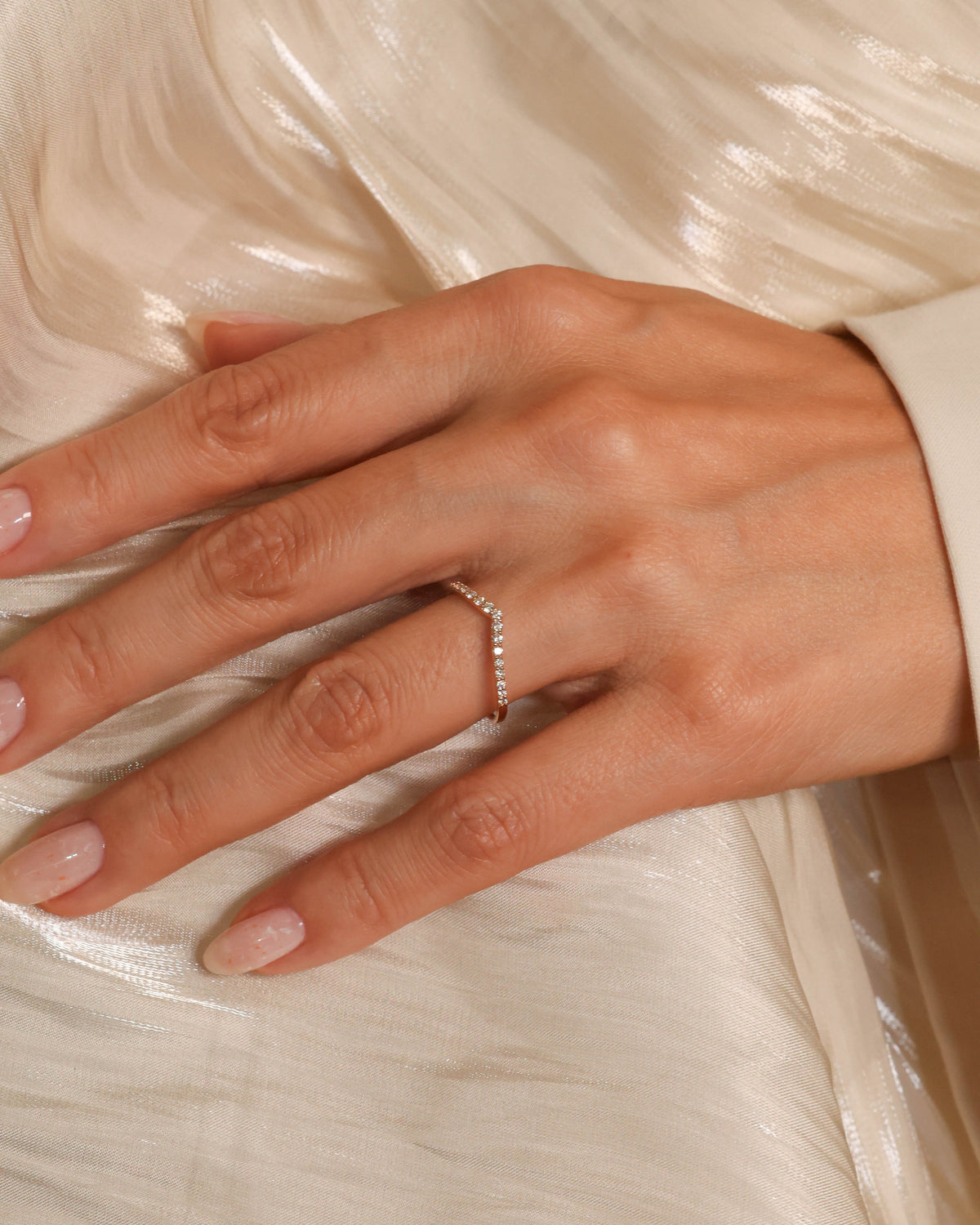 0.19 ct Natural Diamond Slim Band in 18K Rose Gold