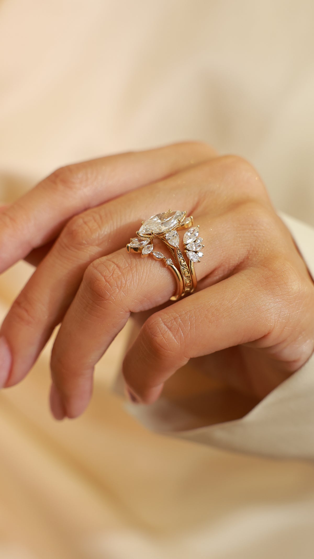 5.14 ct Marquise Cut Lab Grown Diamond 18K Yellow Gold Ring – view 3
