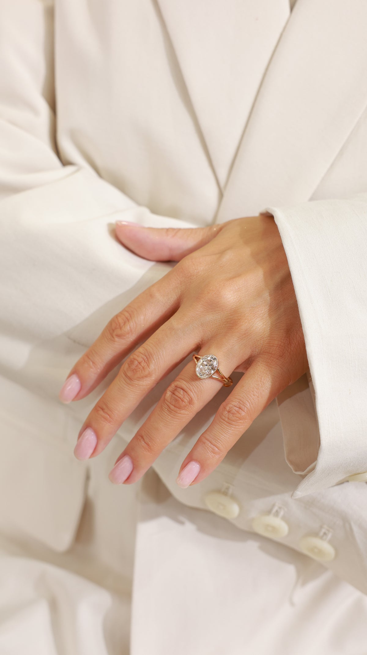 Celeste Bezel Ring - Oval 3.00 ct in 18K Yellow Gold – view 5