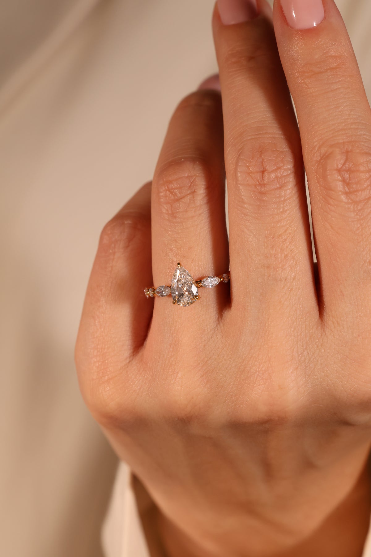 Pear Lab Diamond Eternity Ring