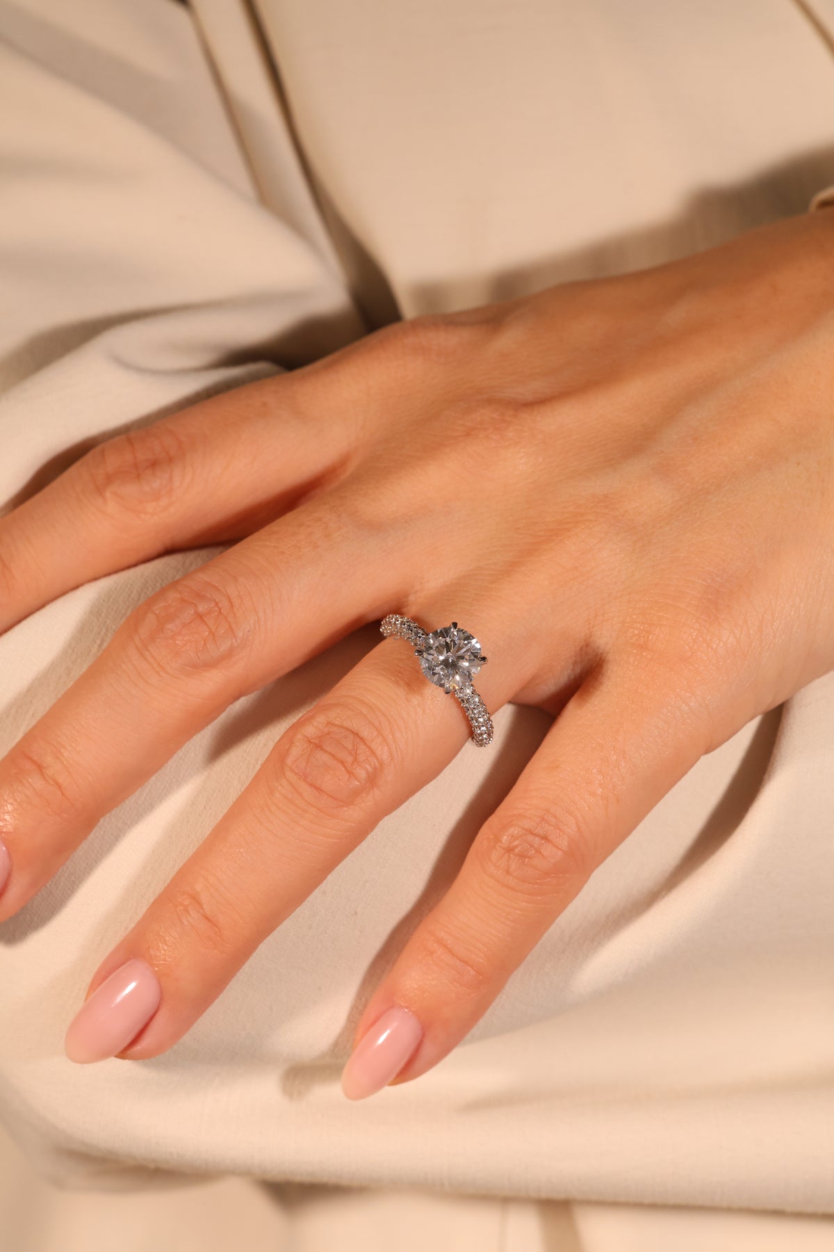 Round Lab Diamond Pavé Ring – 2.20 ct