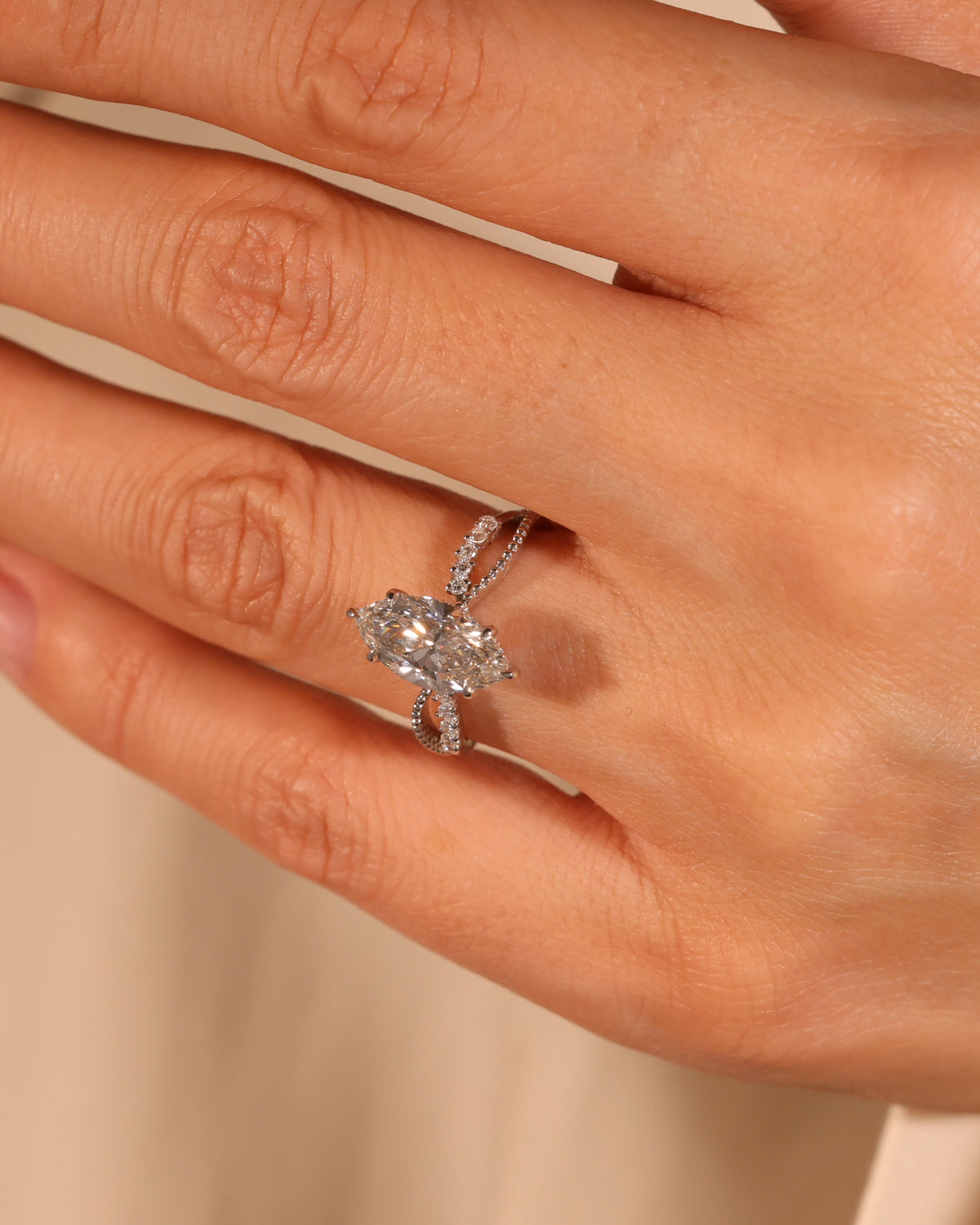 MARQUISE LAB DIAMOND INFINITY RING