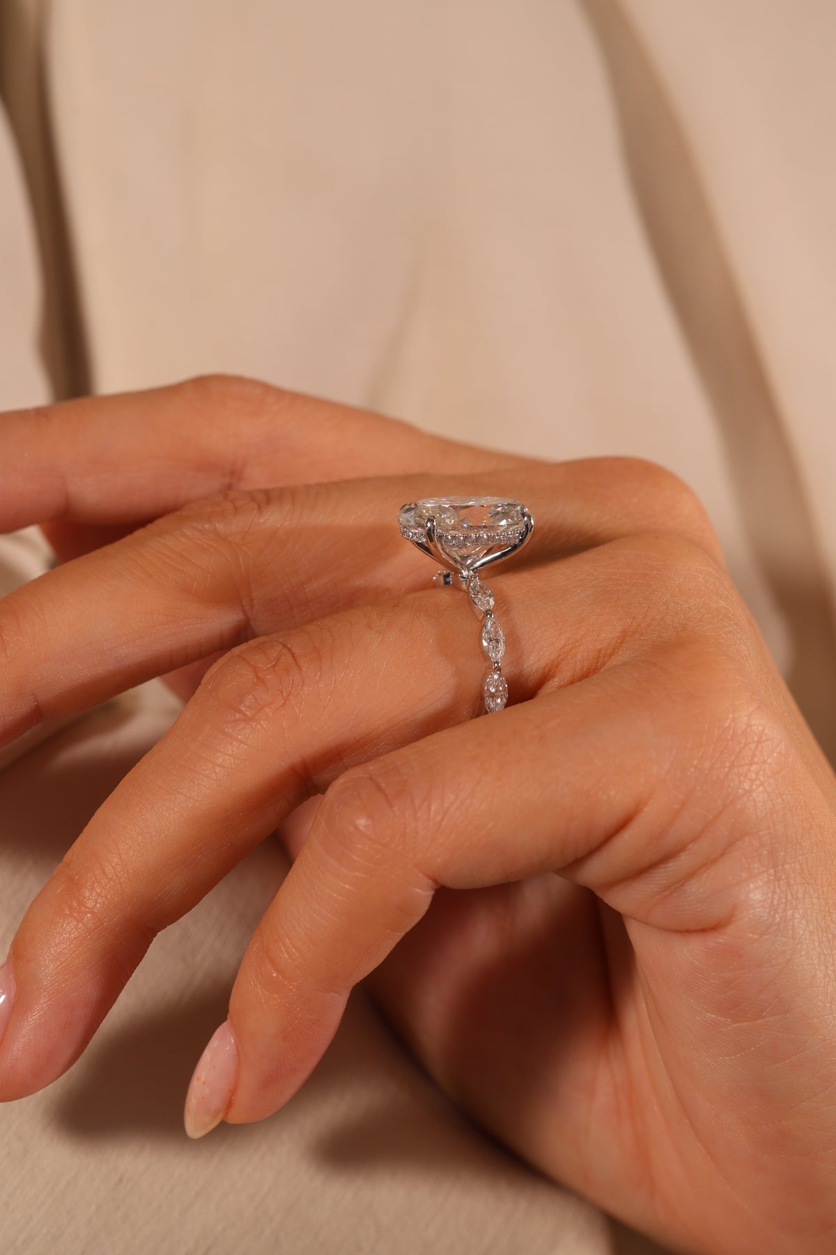 Oval Lab-Grown Diamond Ring in 18K White Gold – view 2