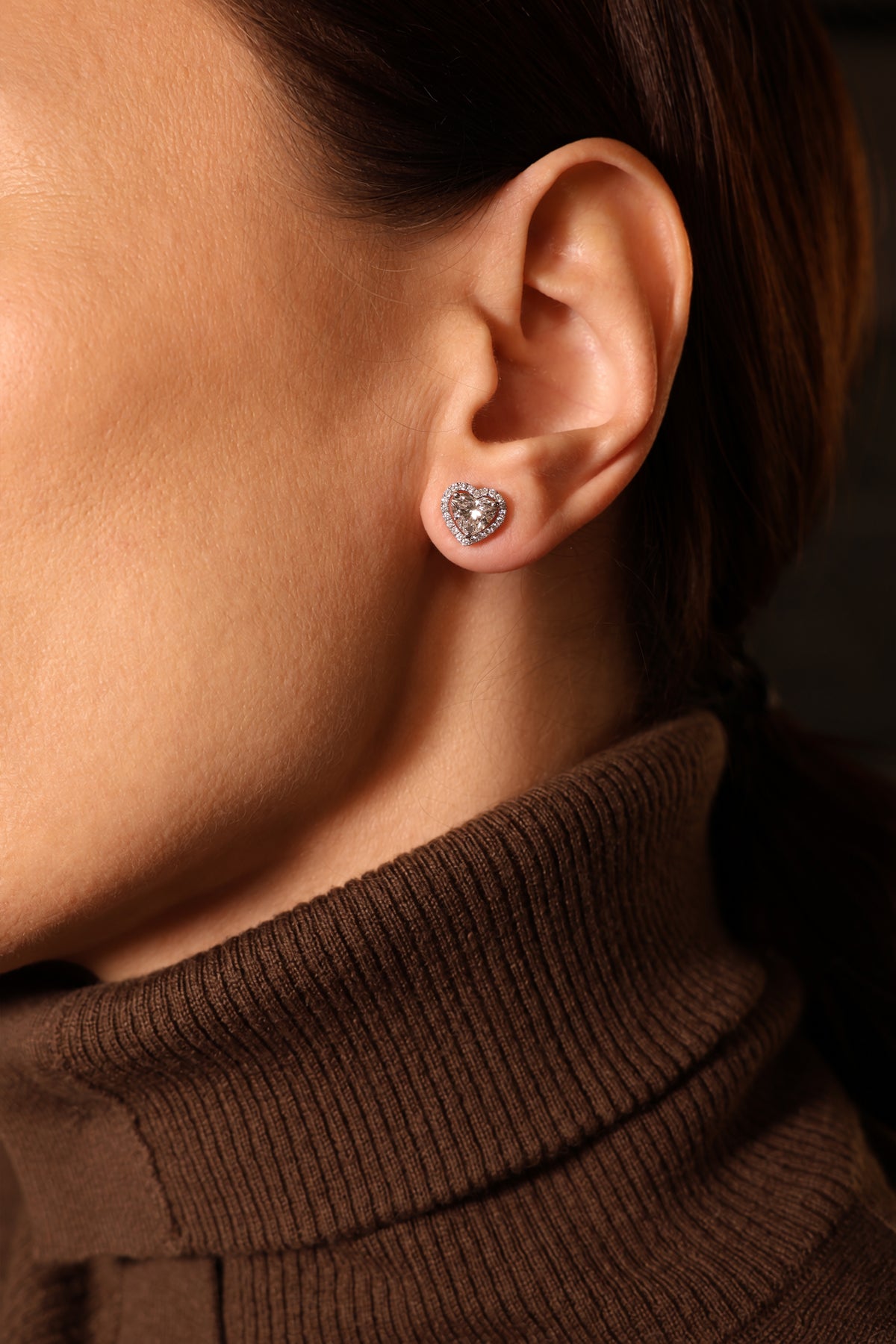 Round Lab Diamond Studs 2.44 Carat in 18K White Gold