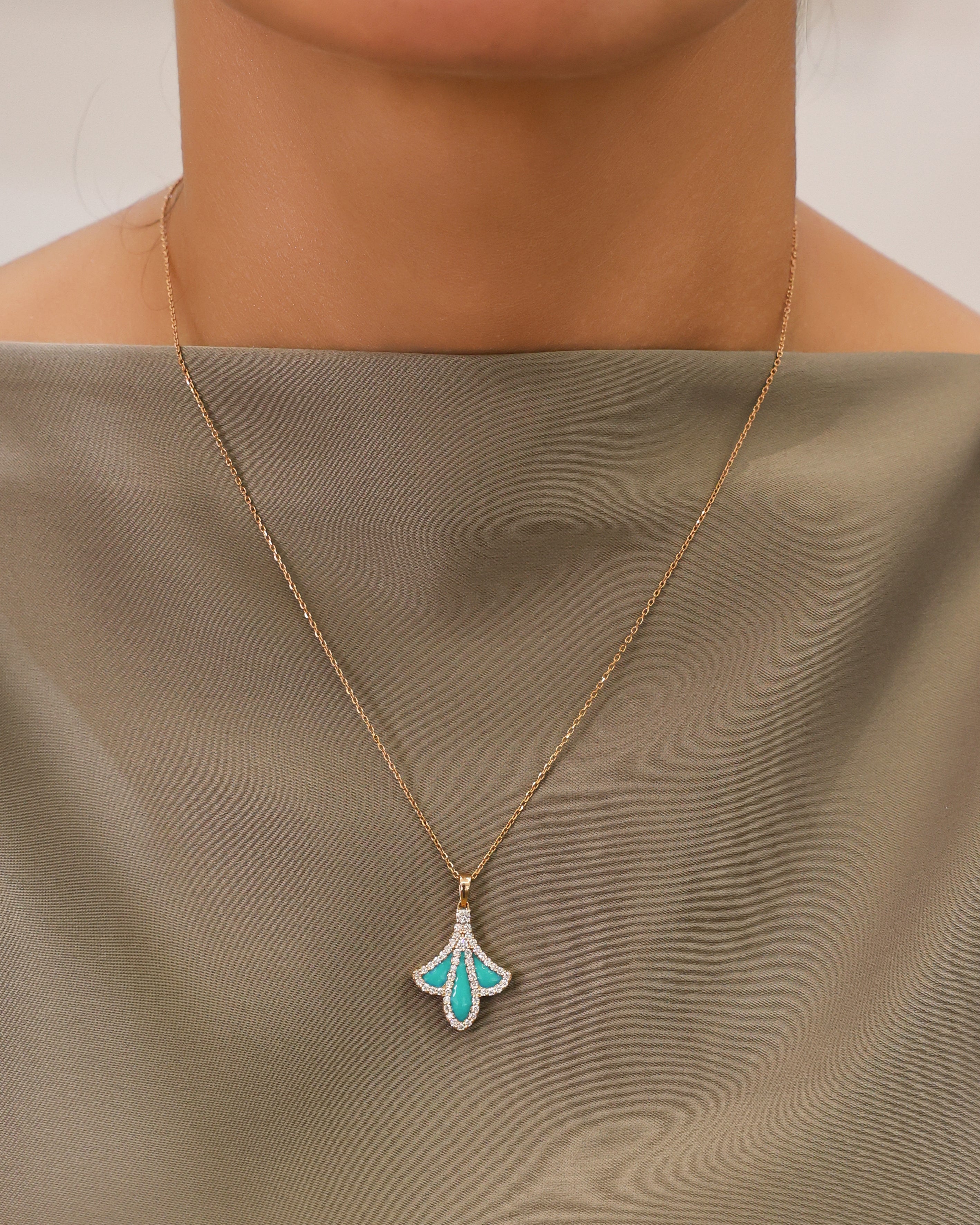 TURQUOISE ENAMEL NECKLACE