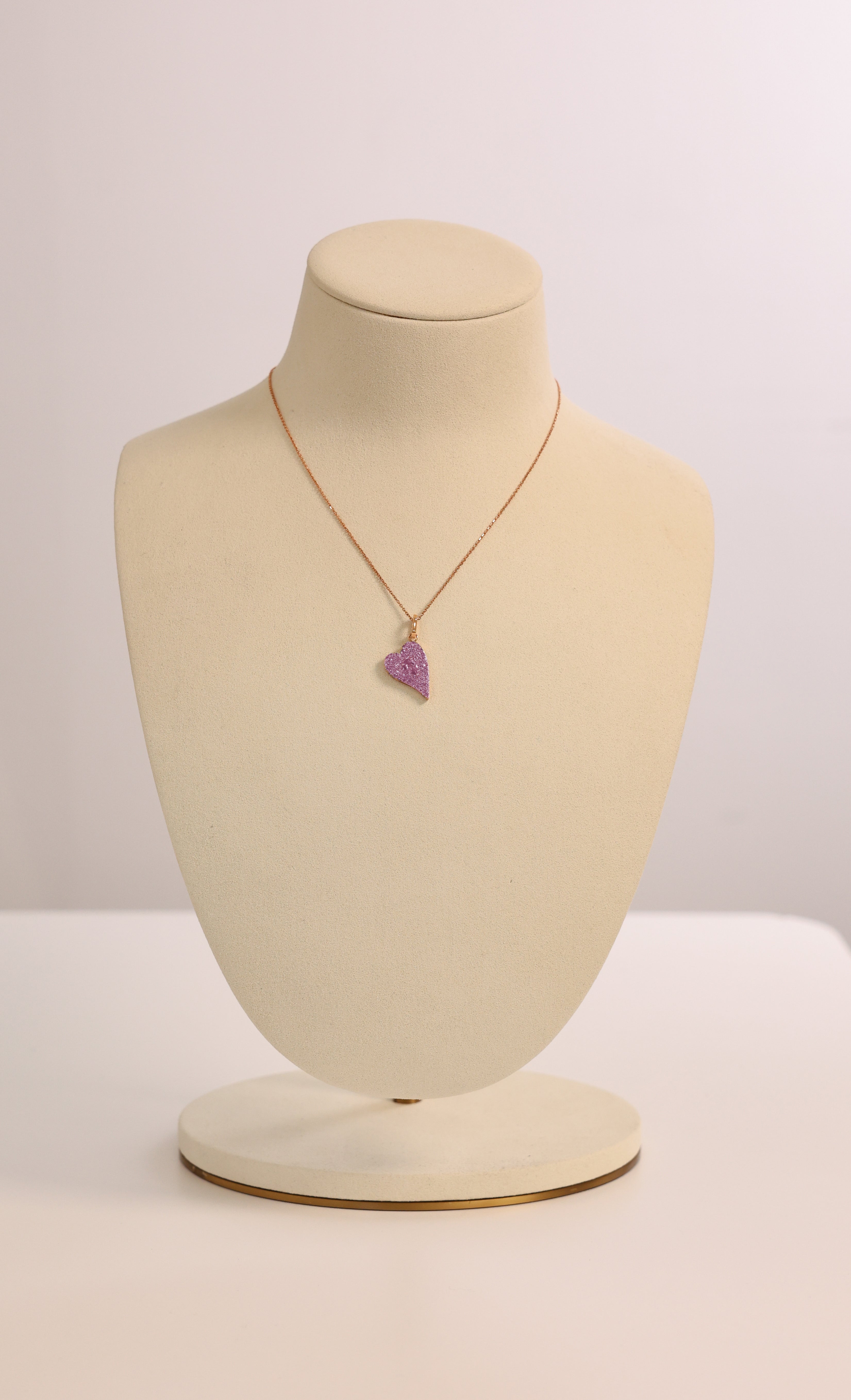 PINK SAPPHIRE BIG HEART NECKLACE