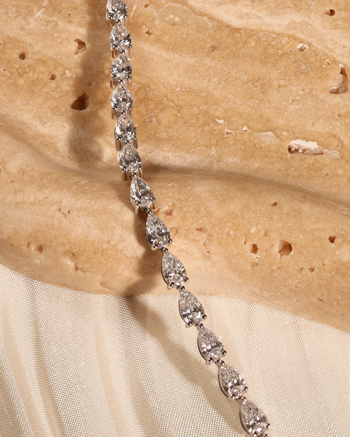 5.22 ct Pear Lab Diamond Tennis Bracelet – DBR00091
