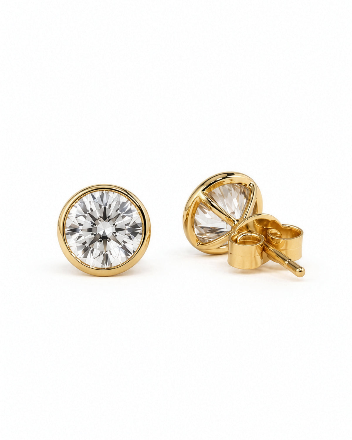 Round Bezel Lab Diamond Studs 3.00 Carat – DER00325