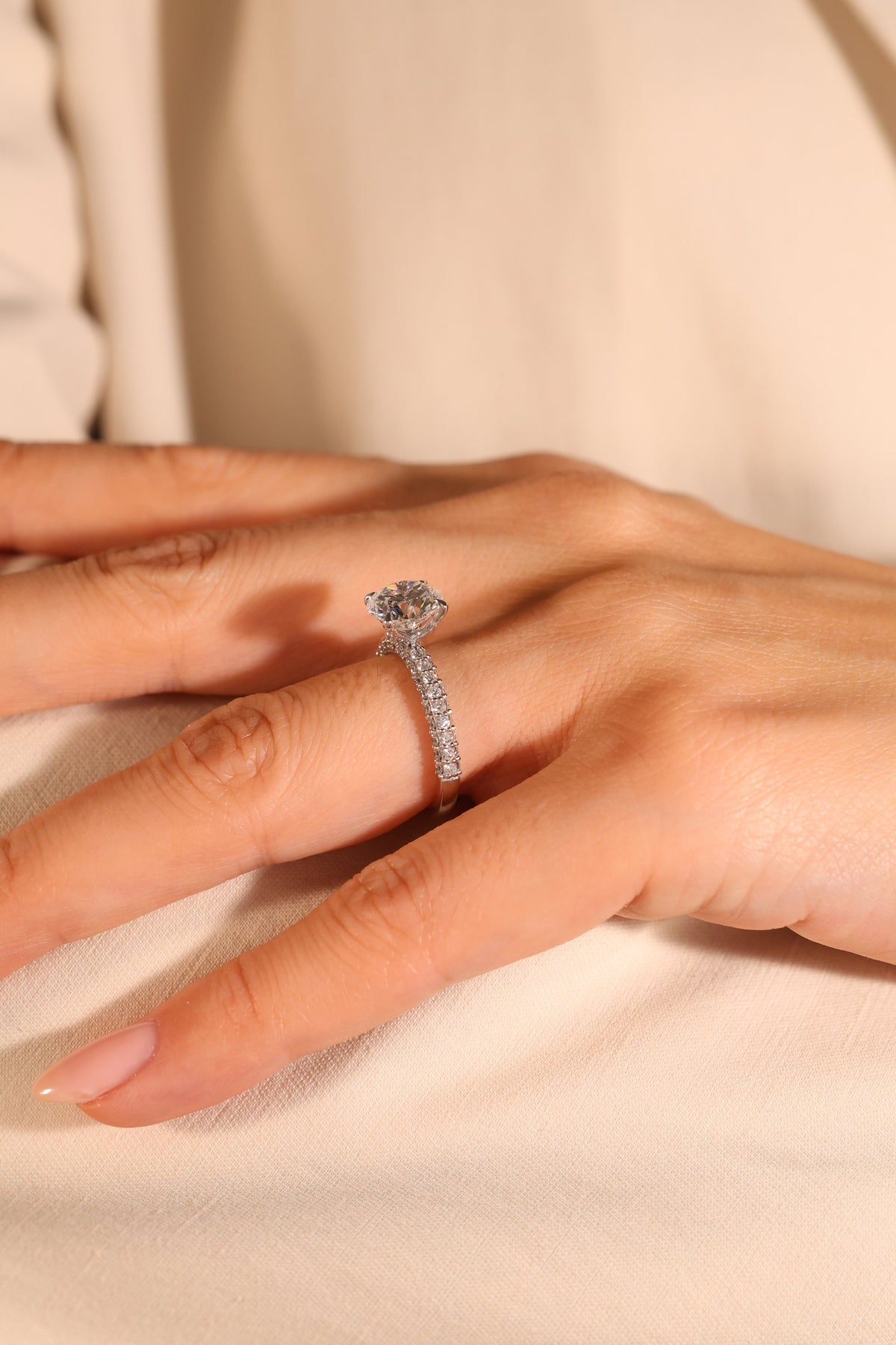 Aura triple side pave ring