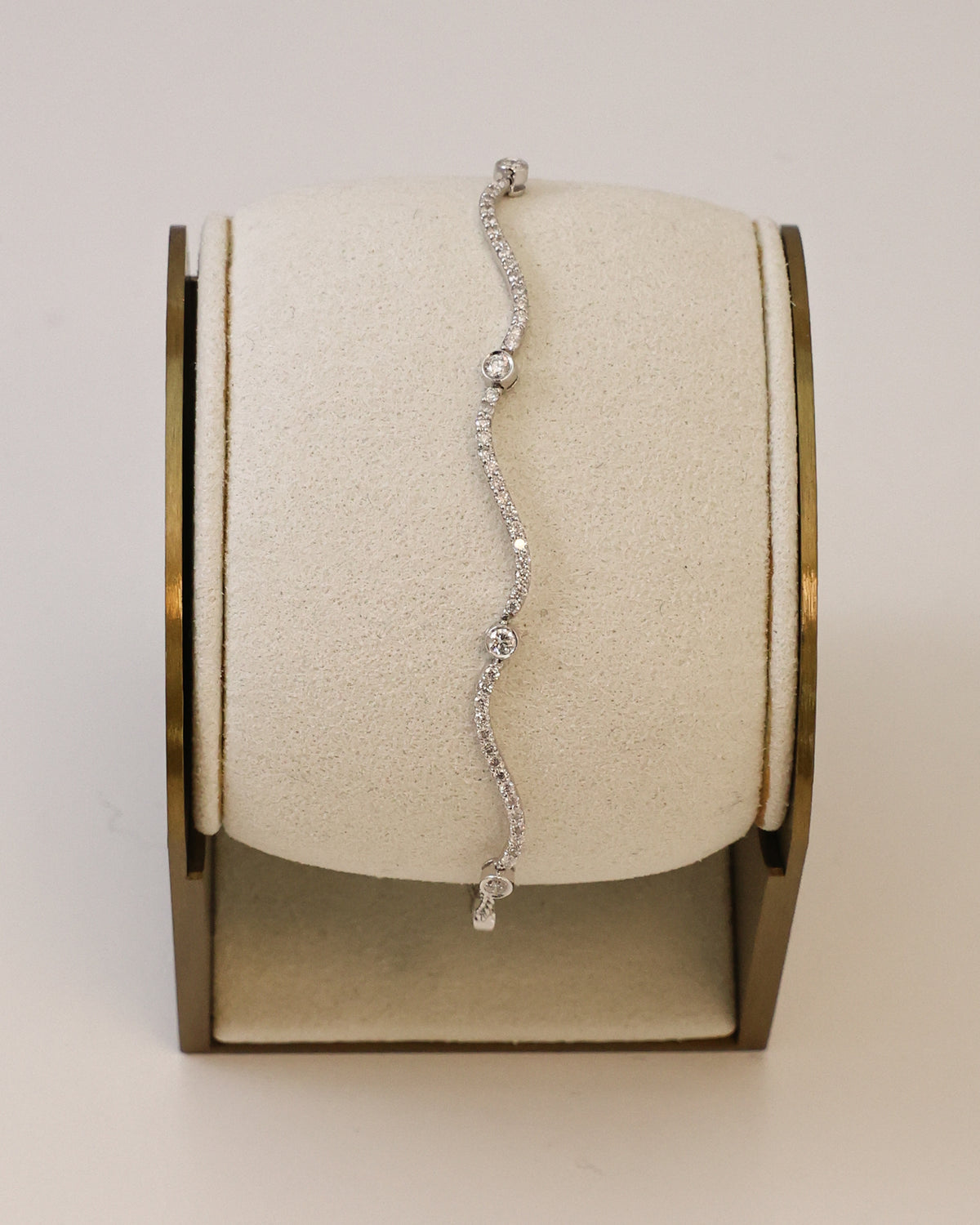 Natural Diamond Wave Bracelet in 18K White Gold, 0.51 ct