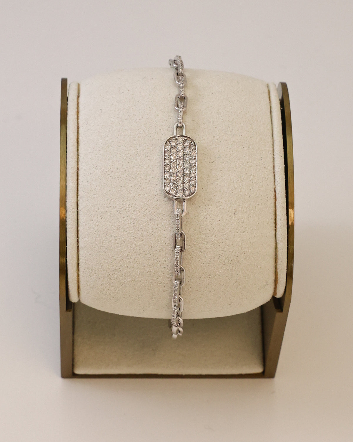 Natural Diamond Pavé Link Bracelet in 18K White Gold, 0.71 ct