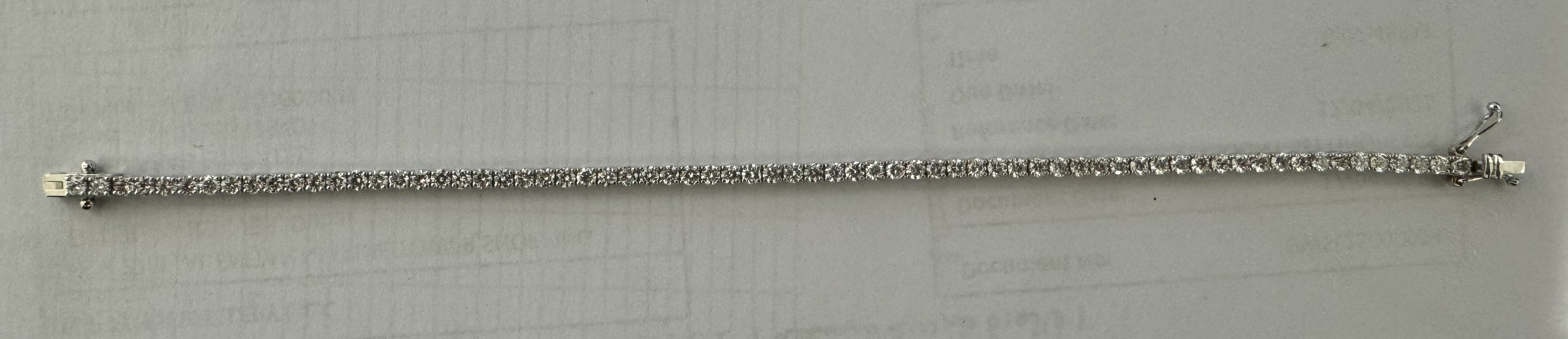 3.93 ct Diamond Tennis Bracelet in 18K White Gold