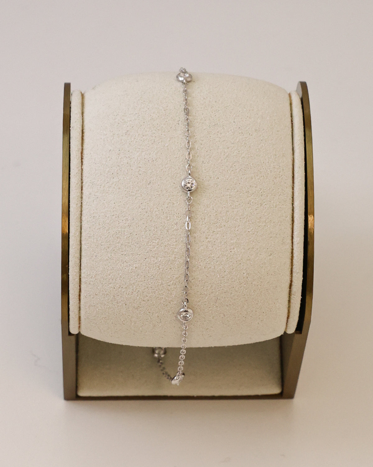 Natural Diamond Chain Bracelet in 18K White Gold, 0.24 ct