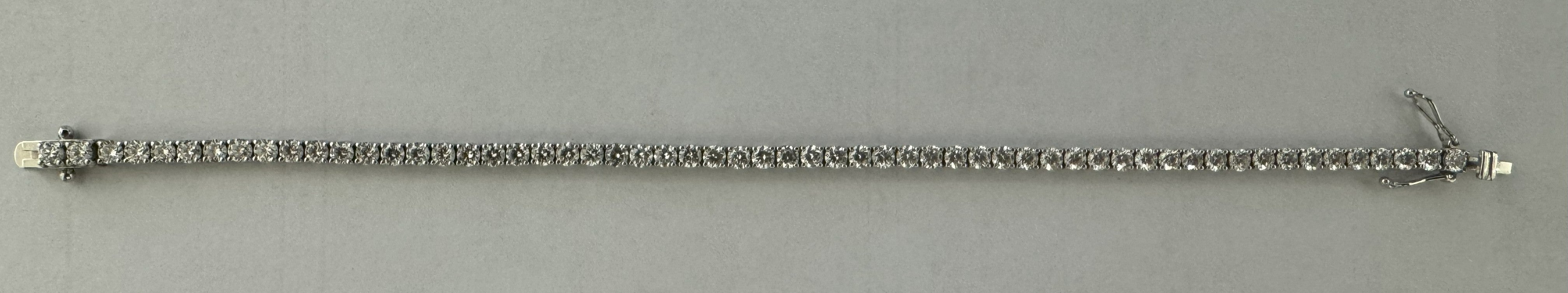 5.67 ct round cut lab grown diamond 18k white gold bracelet