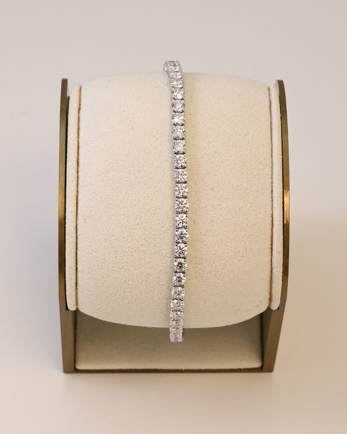 Round Lab-Grown Diamond Tennis Bracelet in 18K White Gold, 5.67 ct
