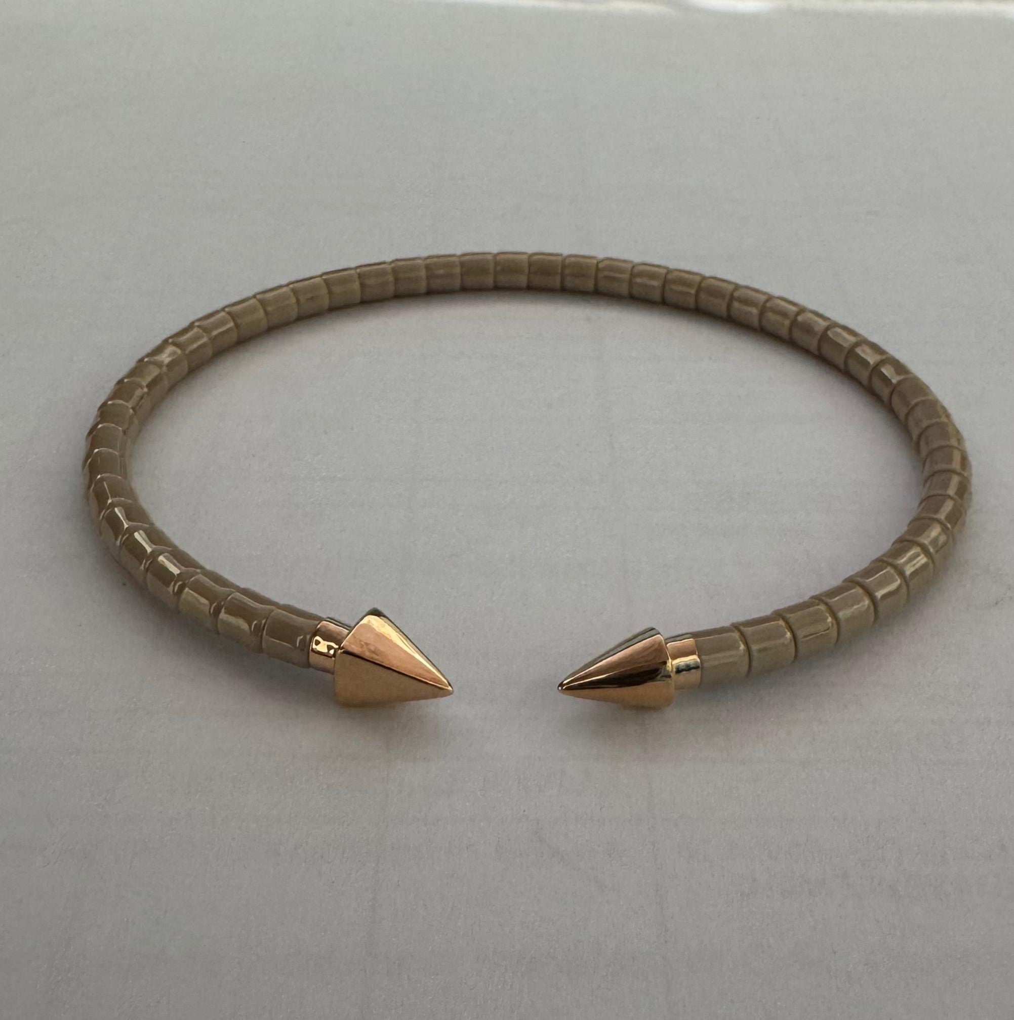 Gray Ceramic Bracelet in 18K Rose Gold