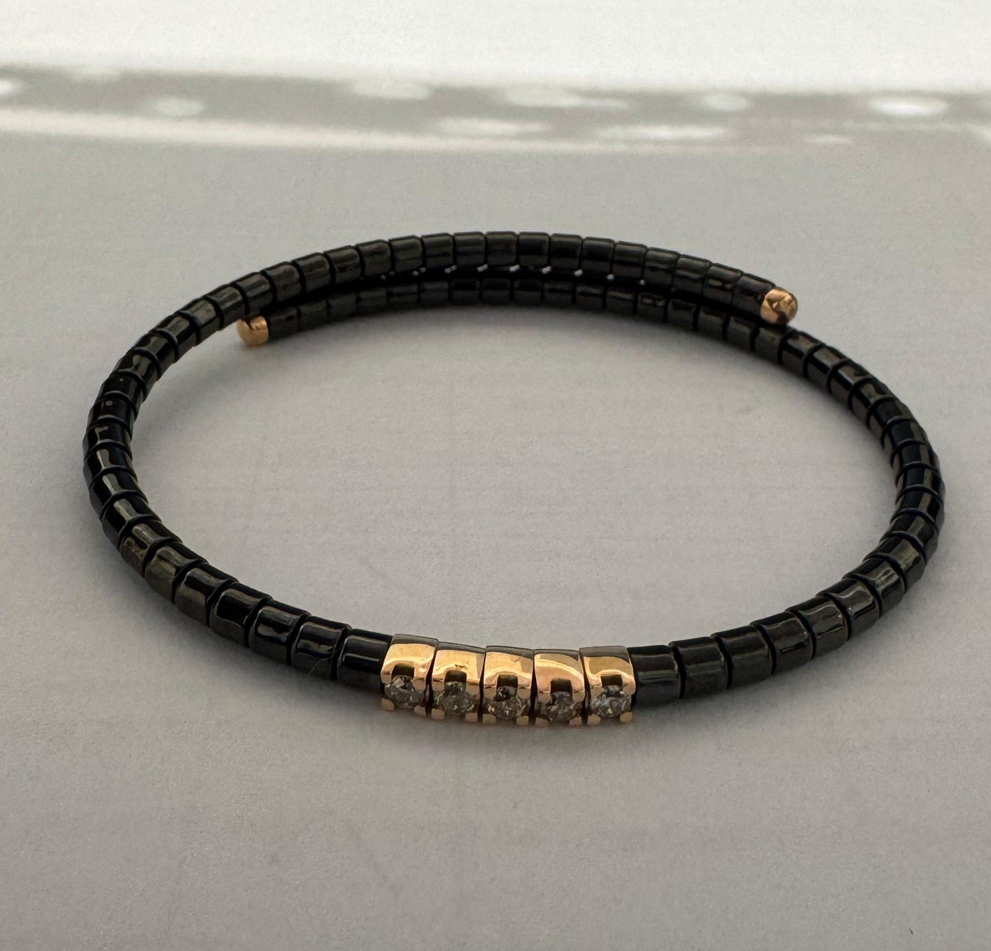 0.30 ct Diamond and Ceramic Bracelet in 18K Rose Gold