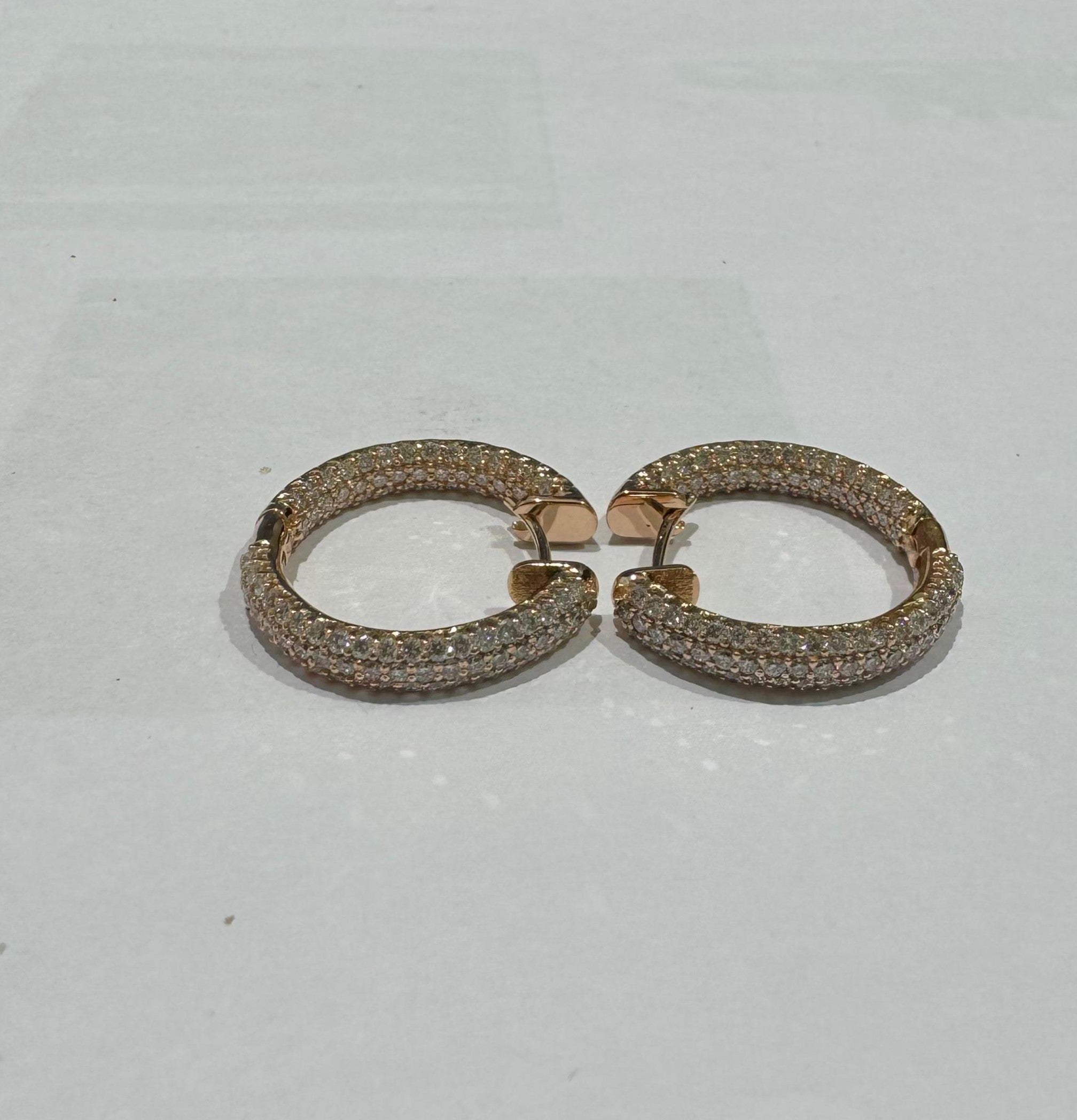 2.06 ct 18K Rose Gold Diamond Earrings