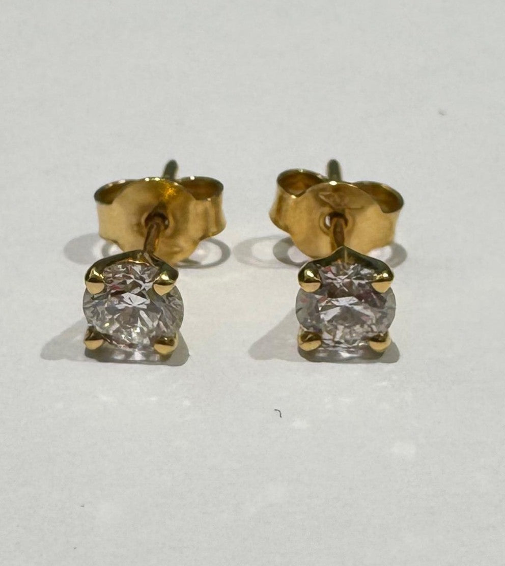 1.00 ct 18K Yellow Gold Diamond Earrings