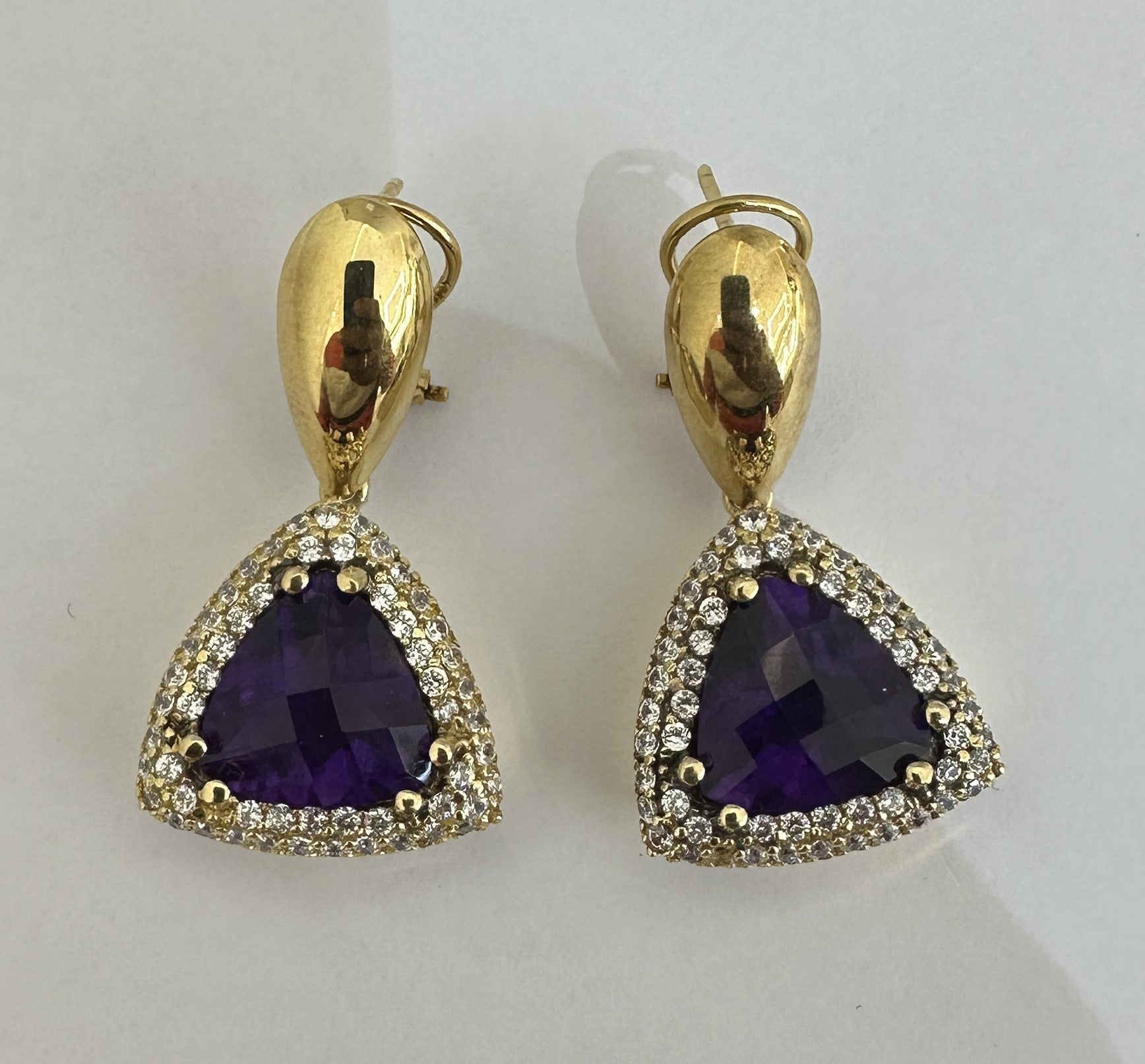 Amethyst Earrings in 18K Gold